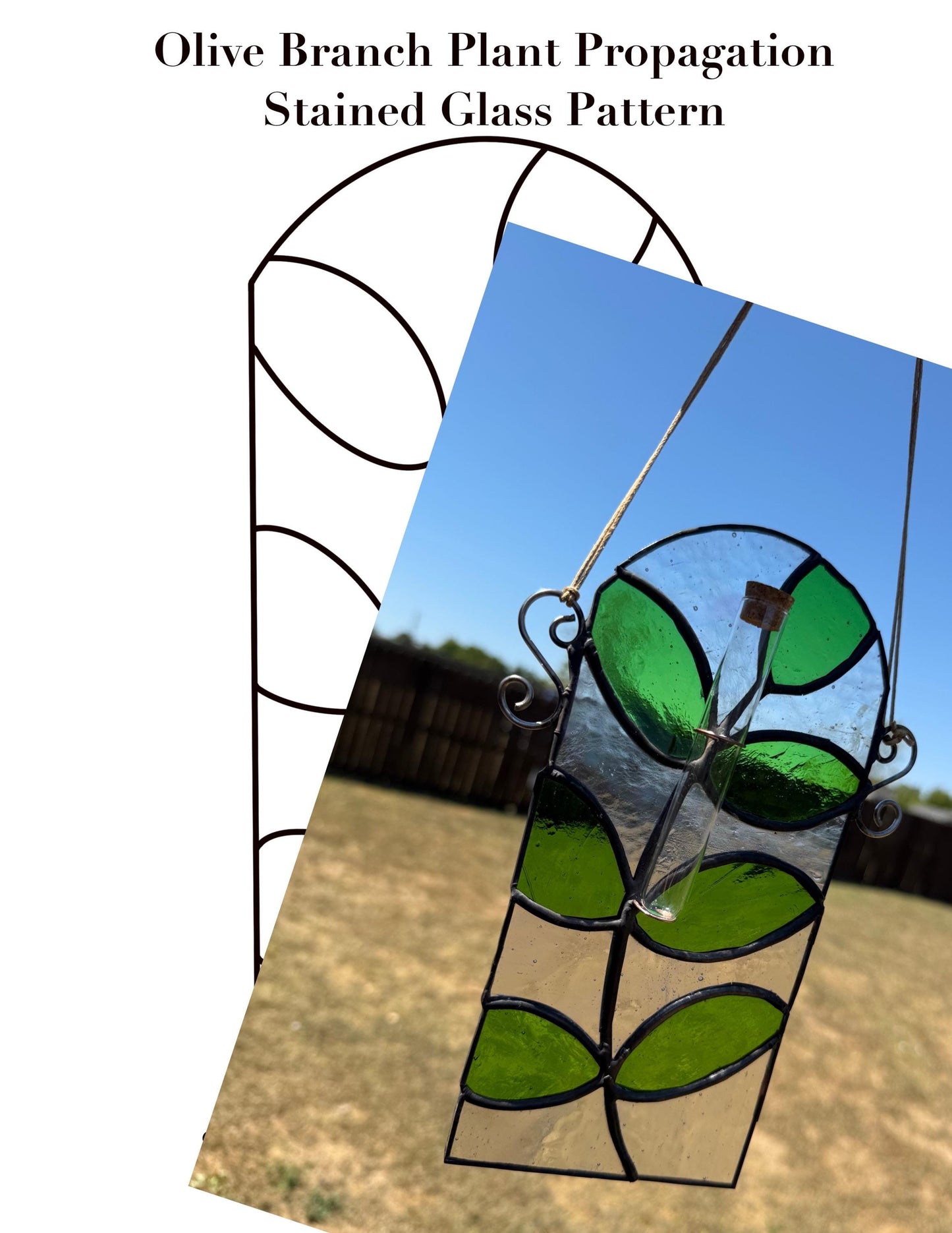 Olive Branch Plant Propagation Station Stained Glass Pattern