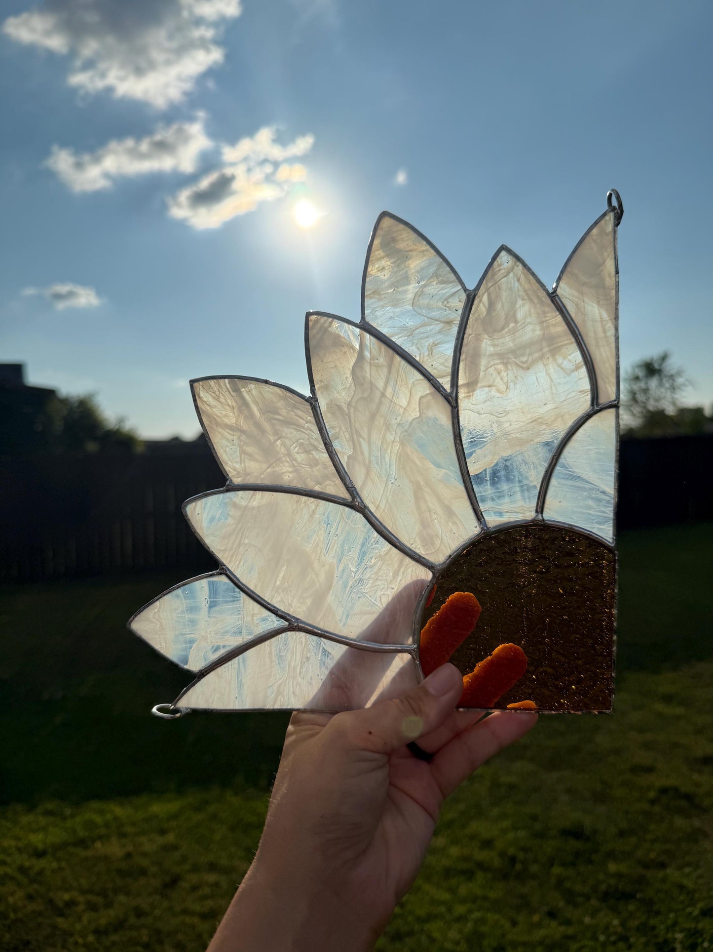 Daisy Door/Window Corner Stained Glass Suncatcher