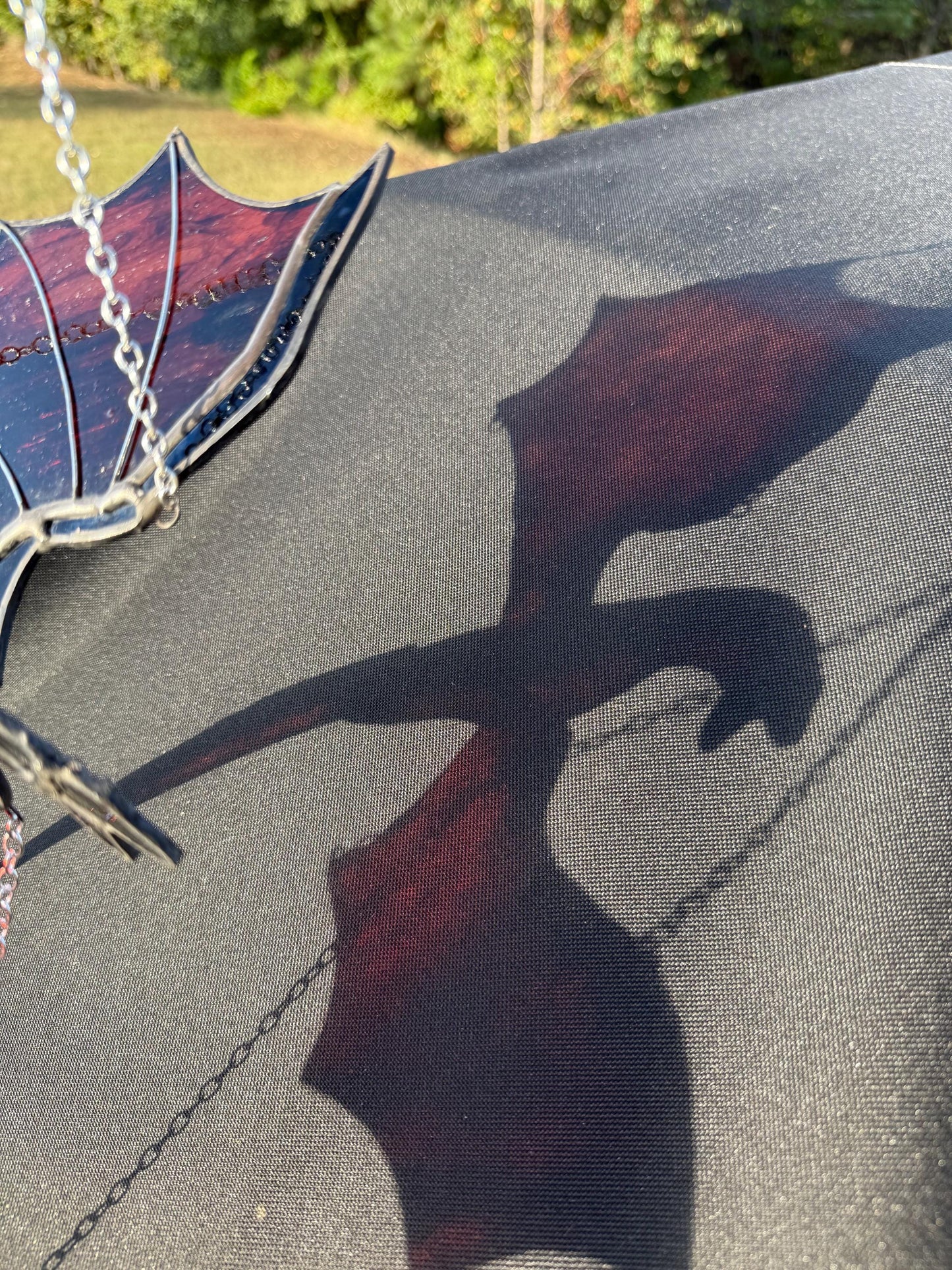Stained Glass Flying Dragon Mobile: Gothic Window Decor