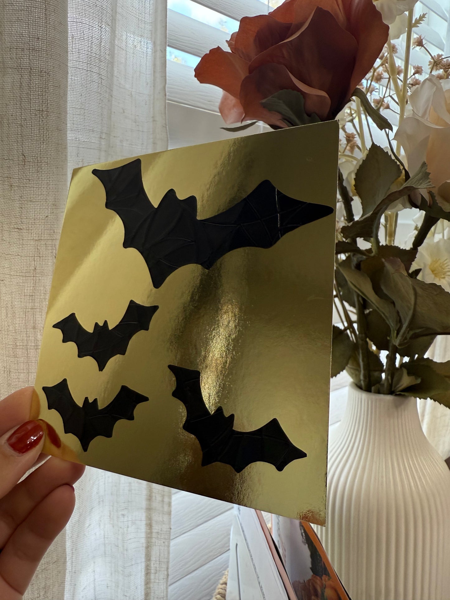Bats Suncatcher | Halloween Window Sticker | Suncatcher Window Cling | Rainbow Window Decal