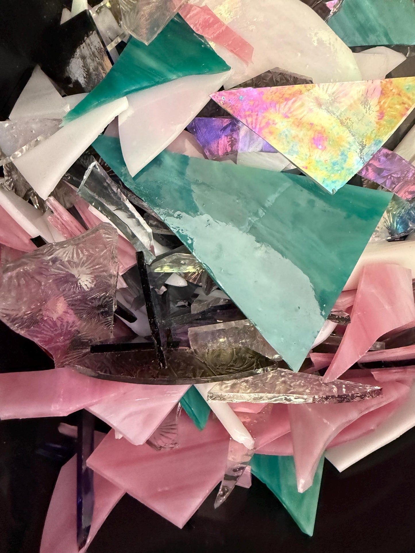 Scrap Stained Glass Pieces / Mosaic Tiles - 1LB