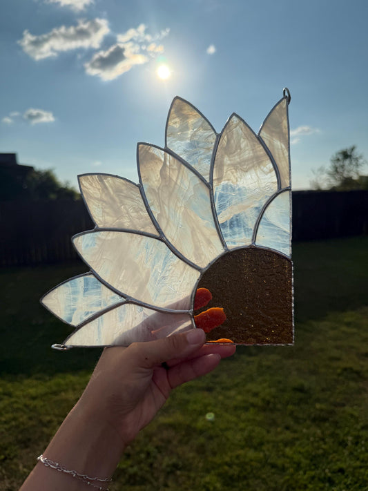 Daisy Door/Window Corner Stained Glass Suncatcher