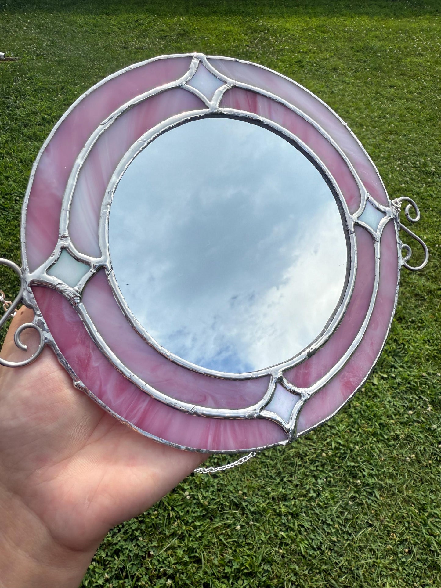 Starbursts Stained Glass Mirror | Girly Pop Mirror | Retro Girl Mirror