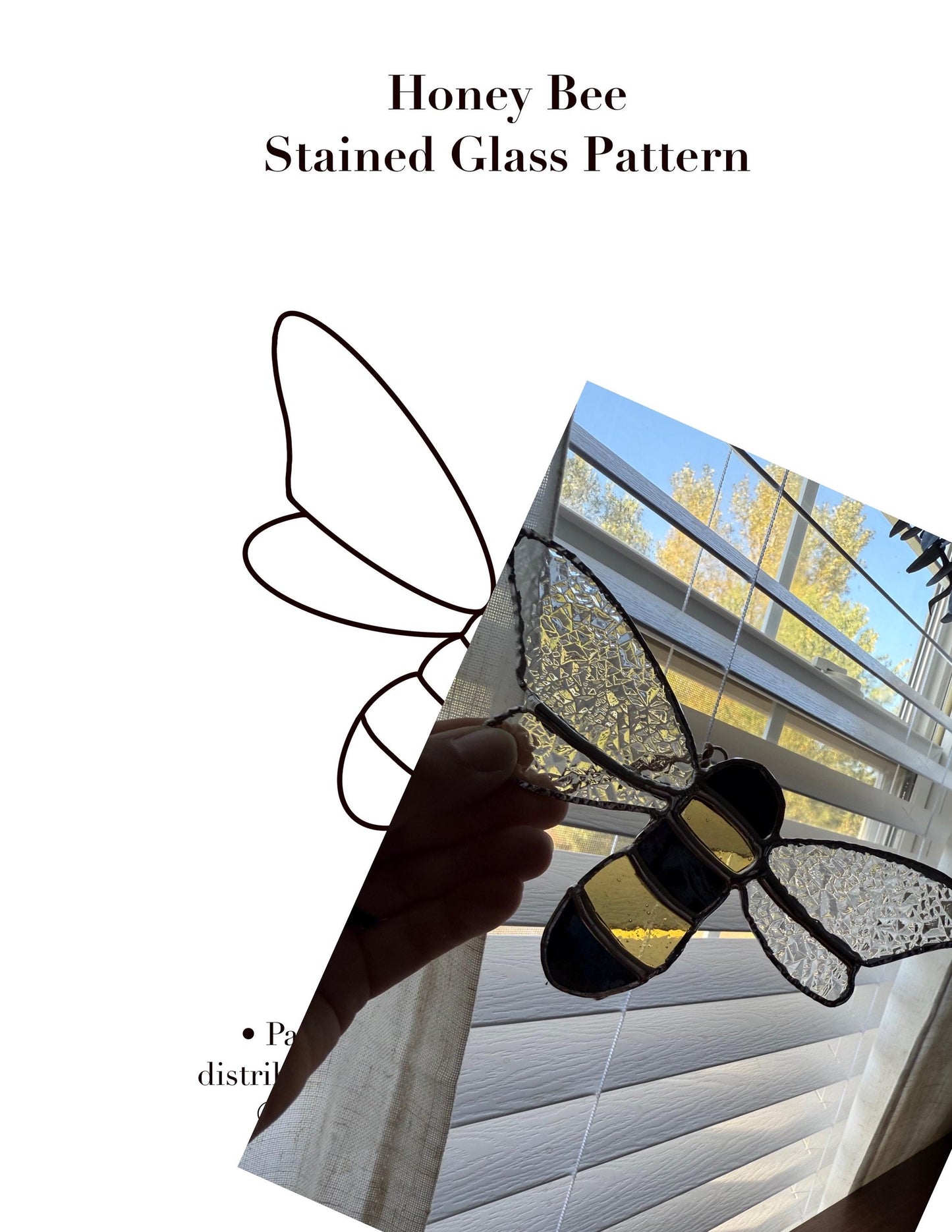 Honey Bee Stained Glass Pattern
