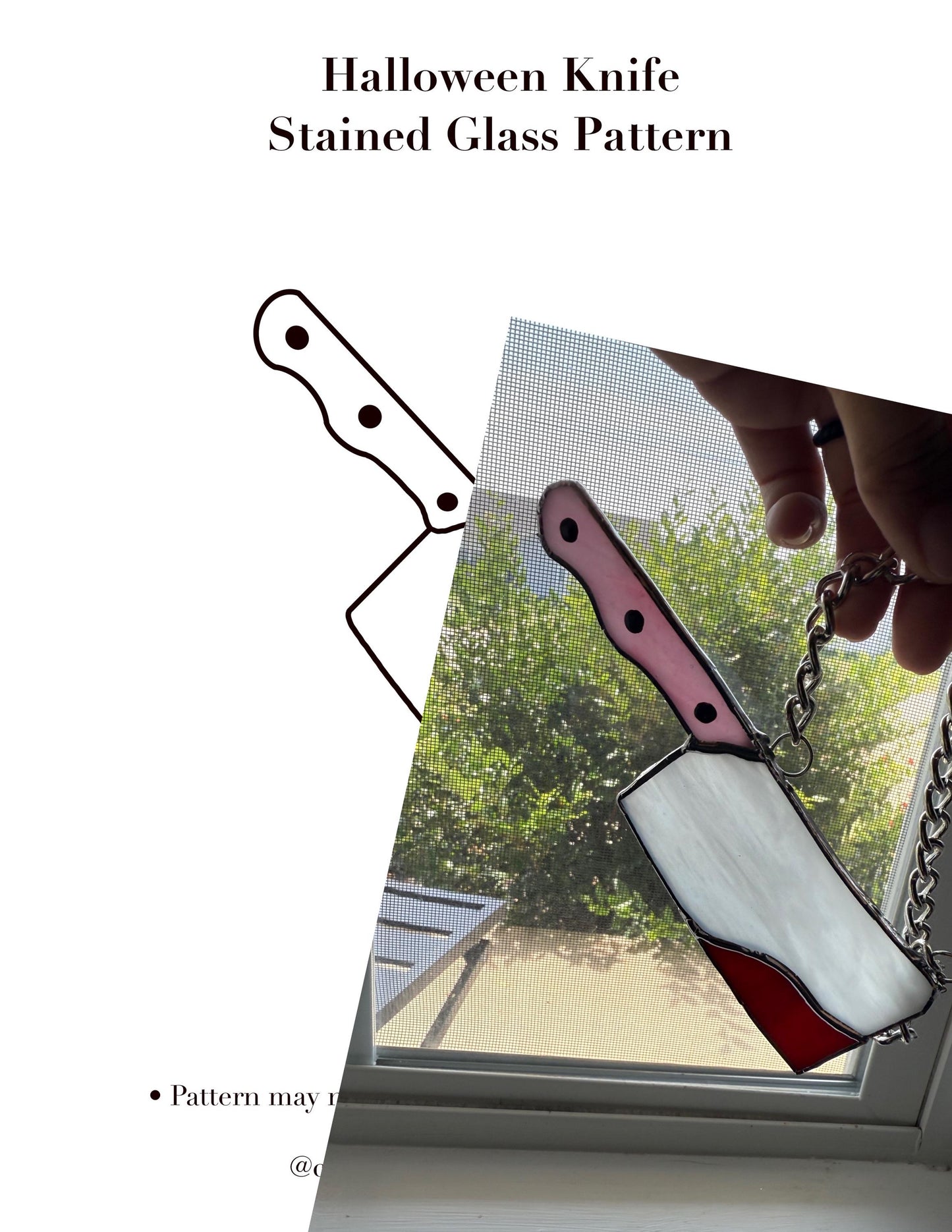 Bloody Knife Stained Glass Suncatcher Pattern