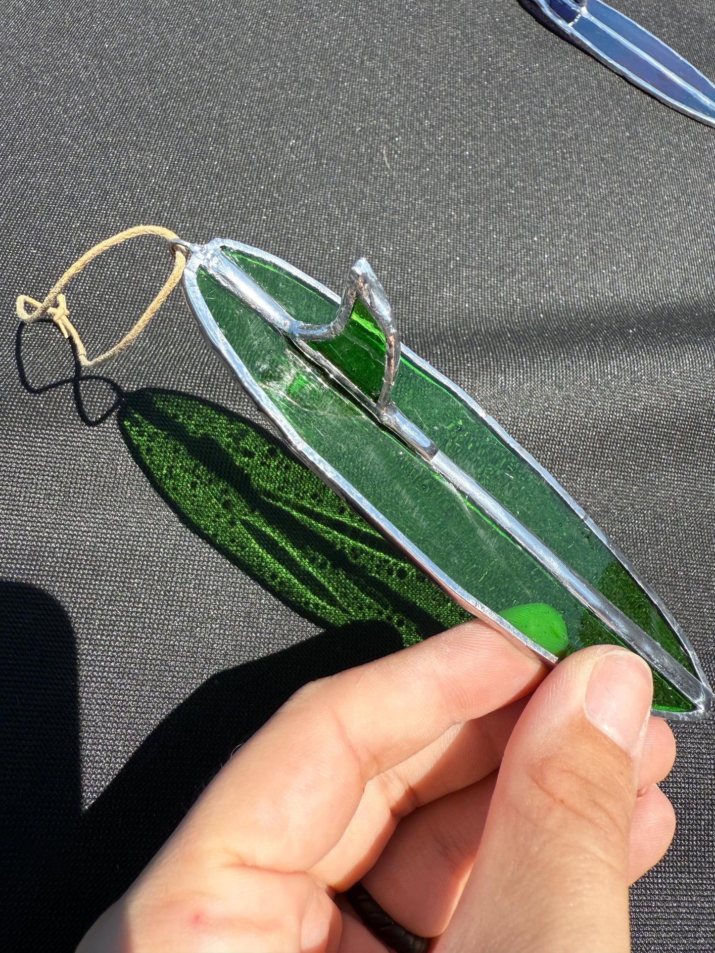 Tiny Surfboard Stained Glass Suncatchers/Surfboard Car Ornament/Christmas Ornament/Surfboard Keychain