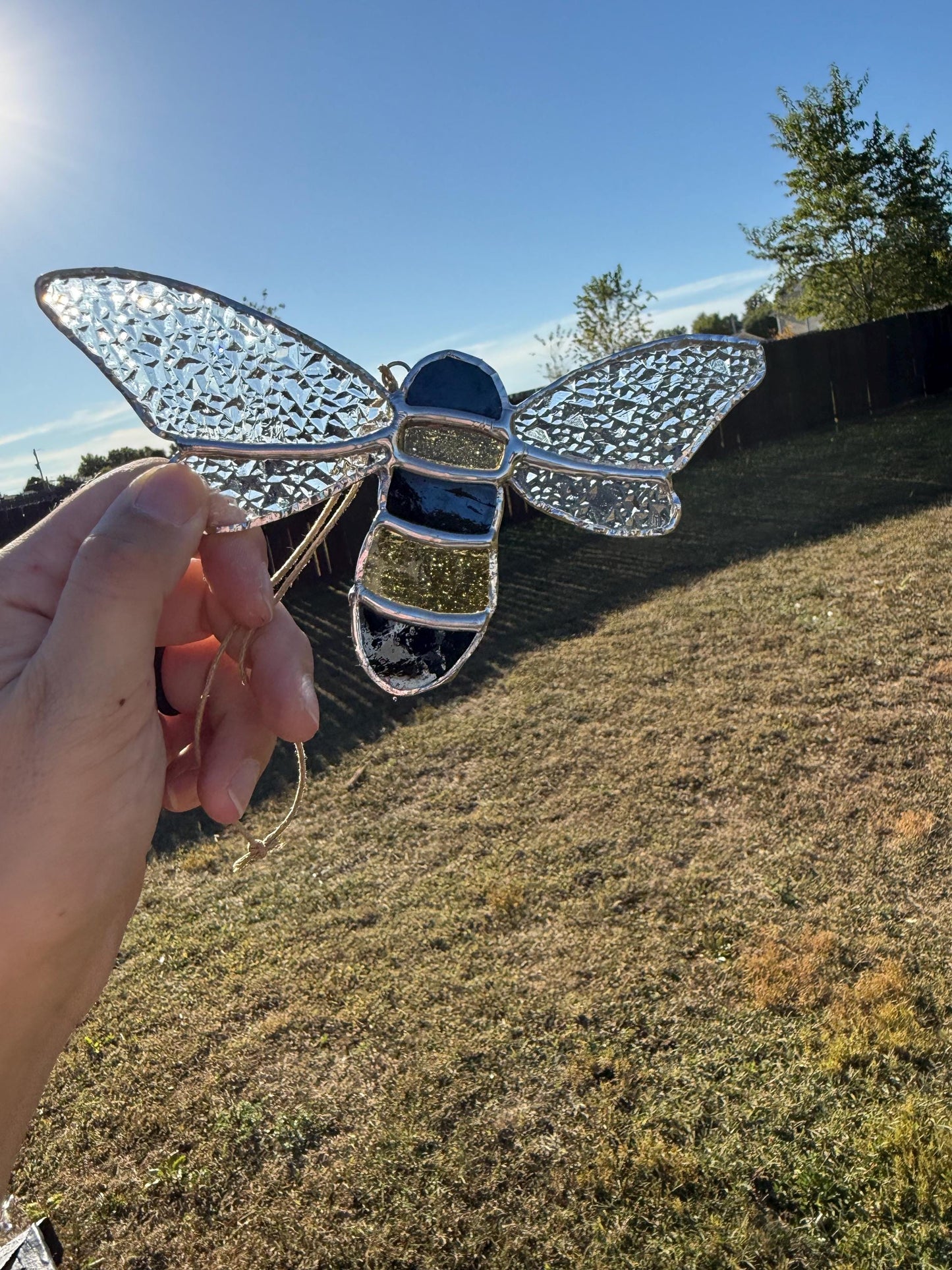 Honey Bee Stained Glass Suncatcher| Bumblebee Suncatcher | Honey Bee Window Decor