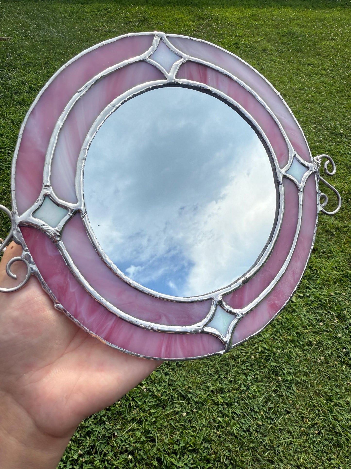 Starbursts Stained Glass Mirror | Girly Pop Mirror | Retro Girl Mirror