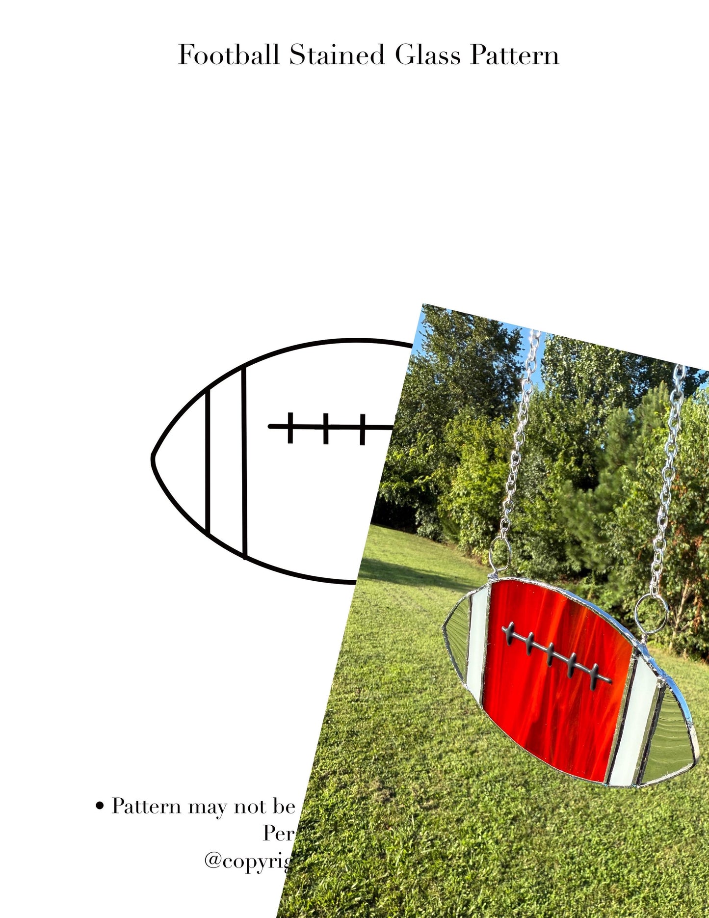 Football Stained Glass Suncatcher Pattern