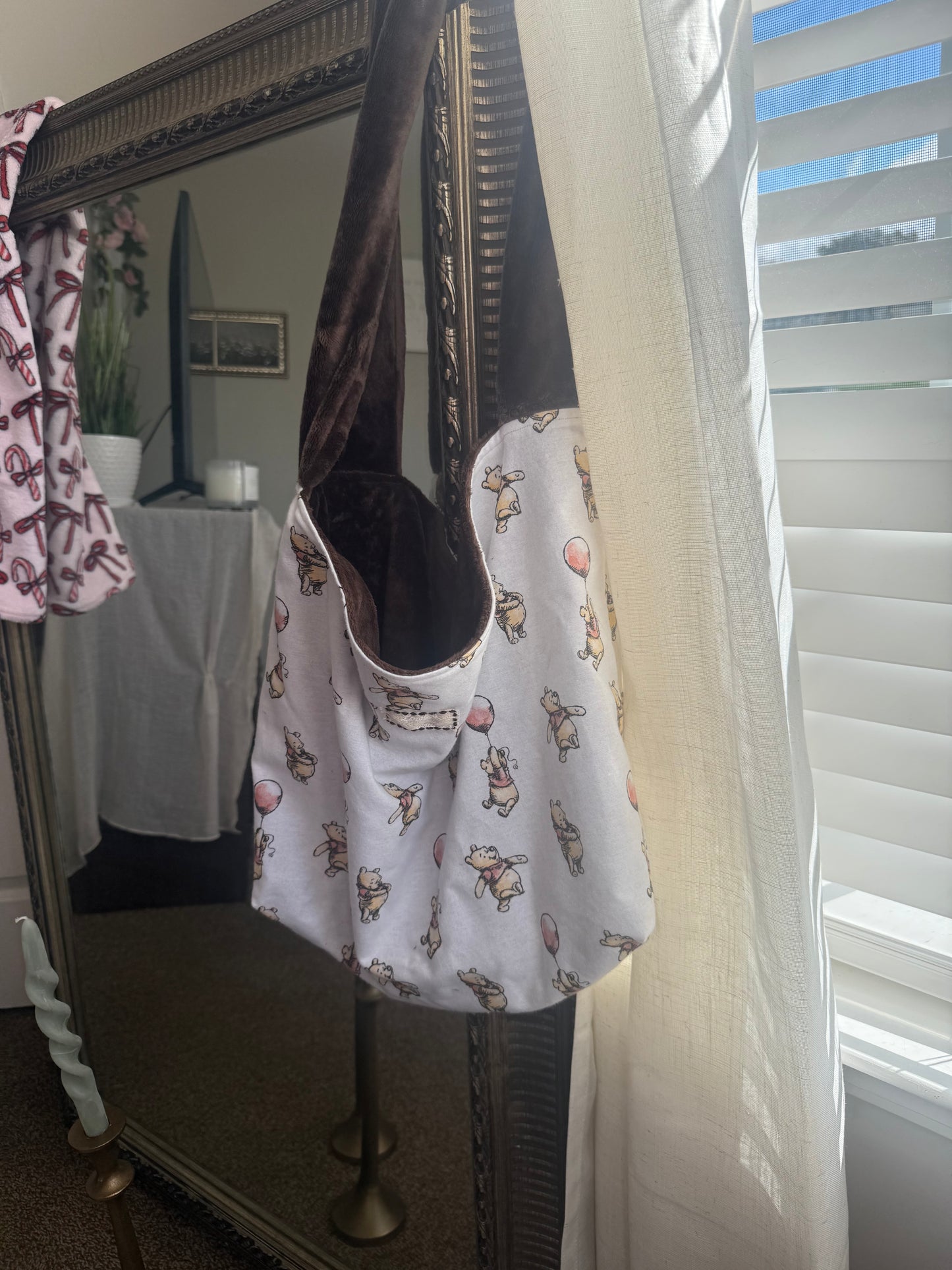 Teddy Bear Cotton Tote Bag | Large Shoulder Bag with Adjustable Strap