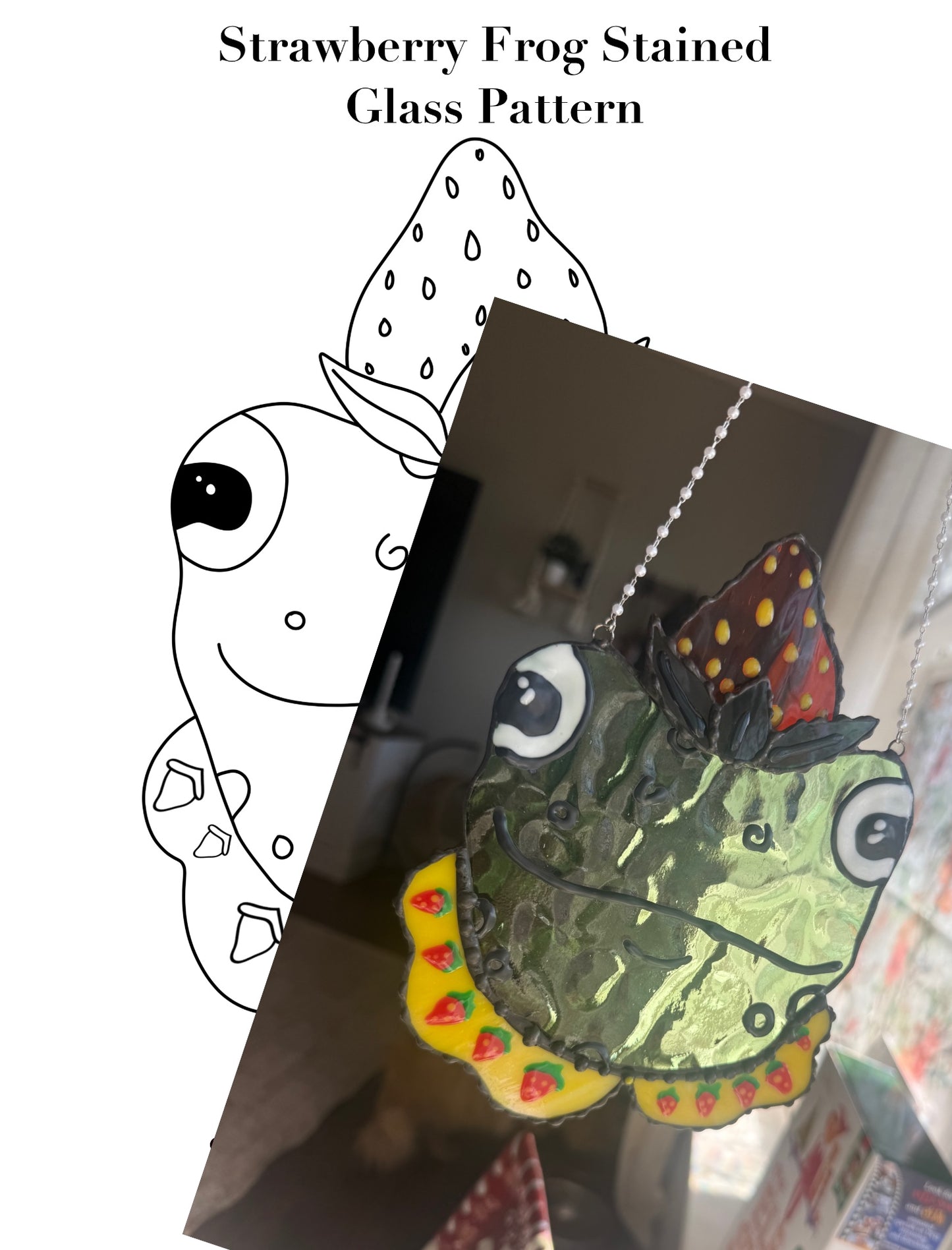 Strawberry Frog Stained Glass Pattern