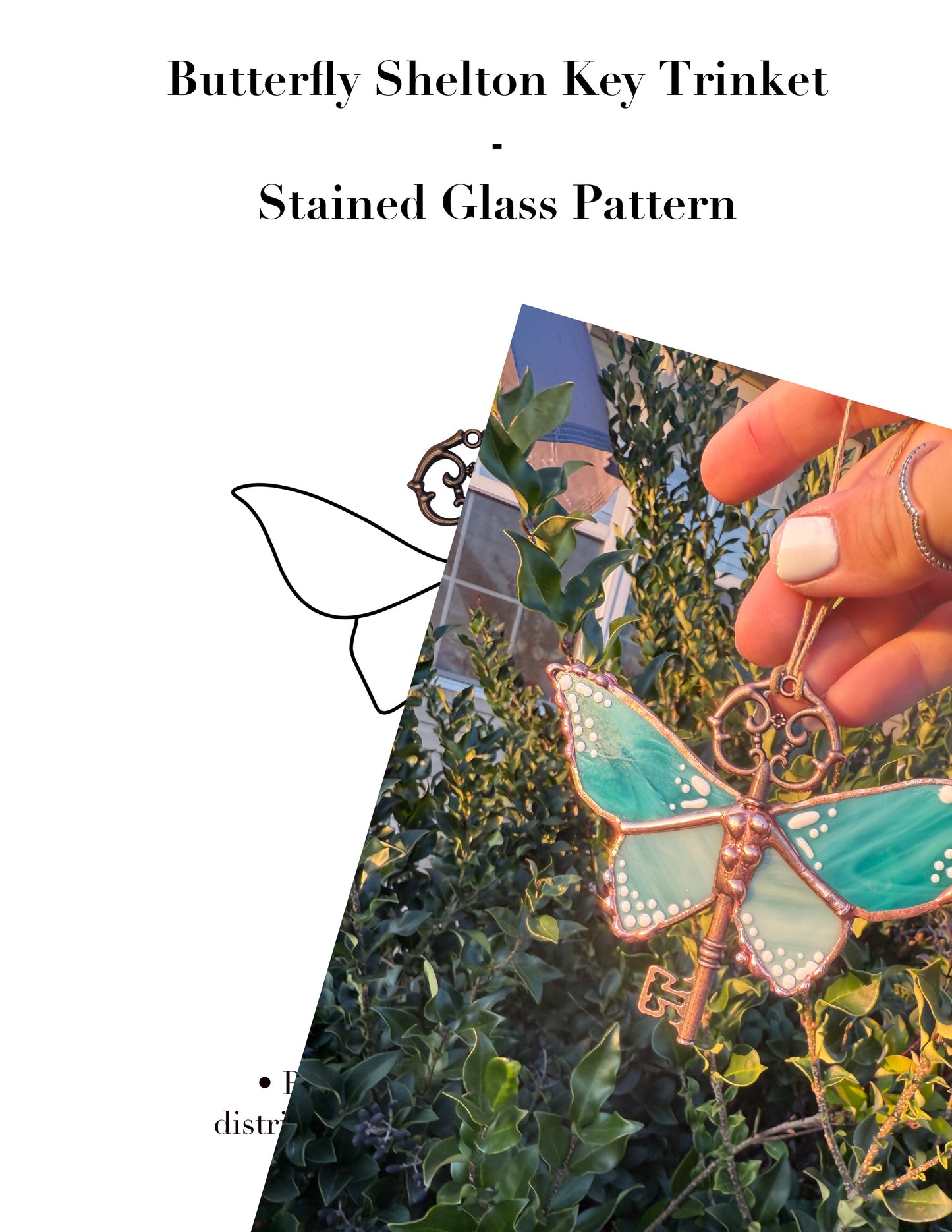 Butterfly Skeleton Key Trinket - Stained Glass Pattern
