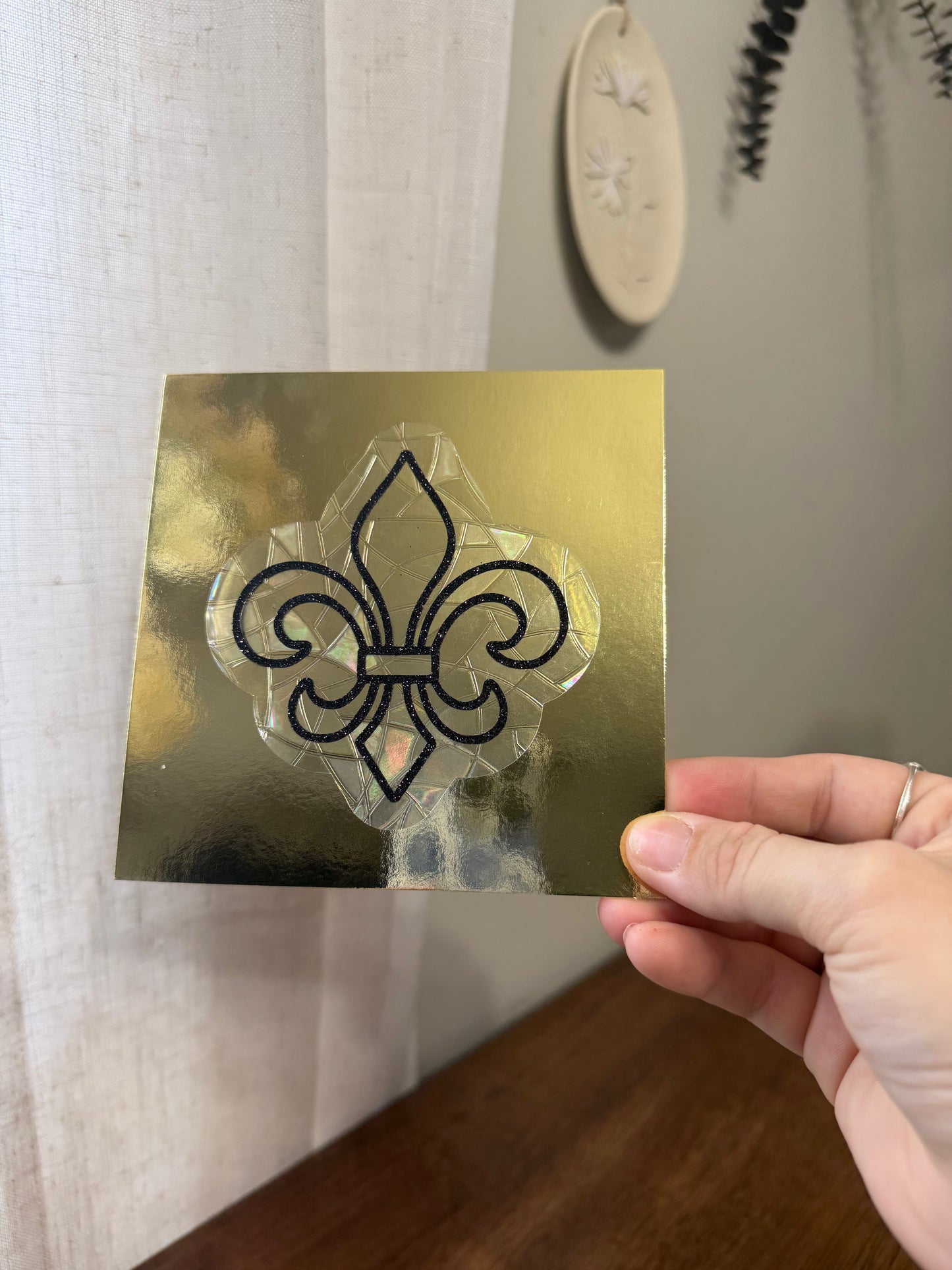 Fleur De Lis Suncatcher Window Cling | New Orlean Saints Window Cling