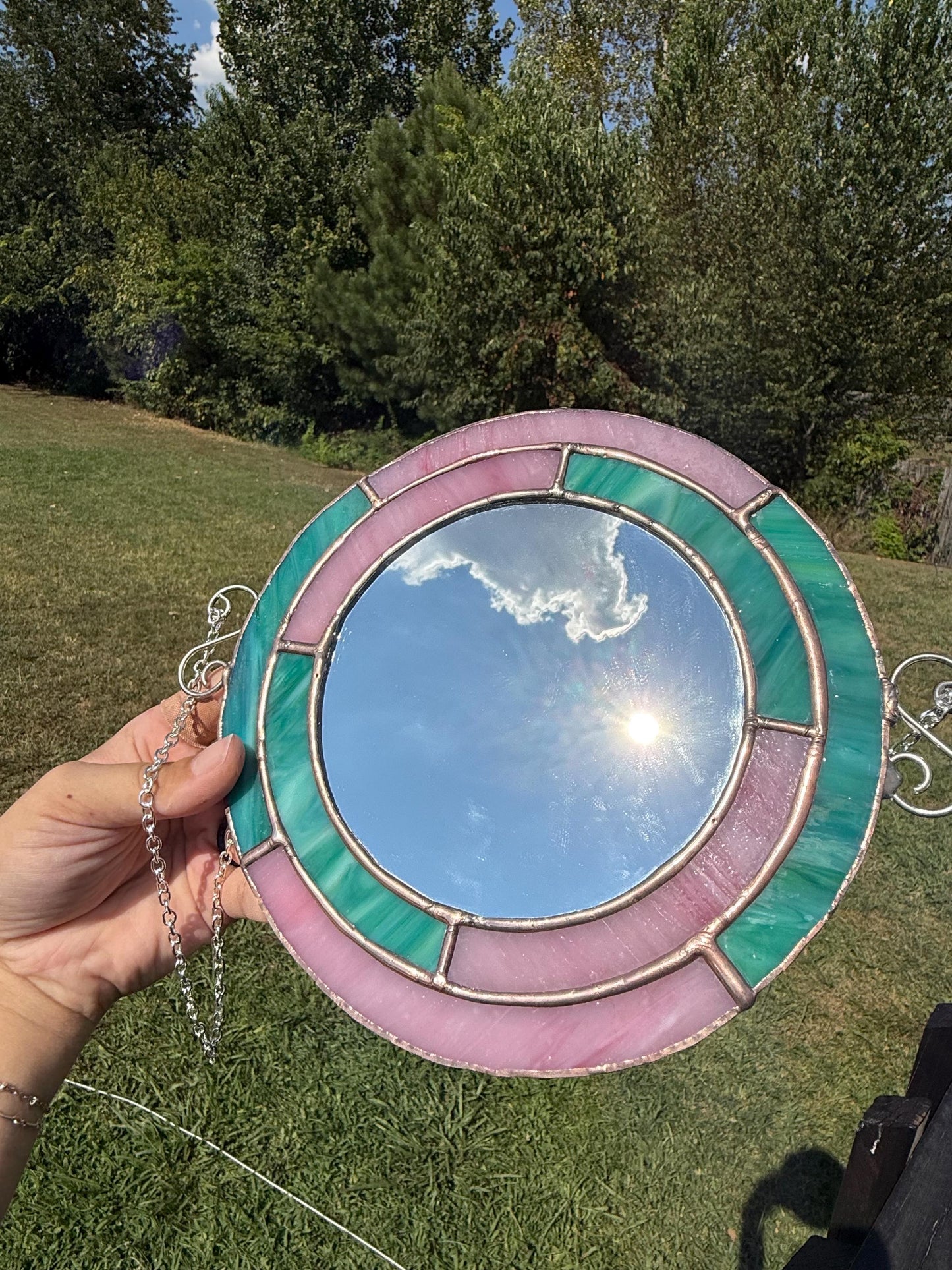 70’s Disco Stained Glass Mirror | Girly Pop Mirror | Retro Mirror