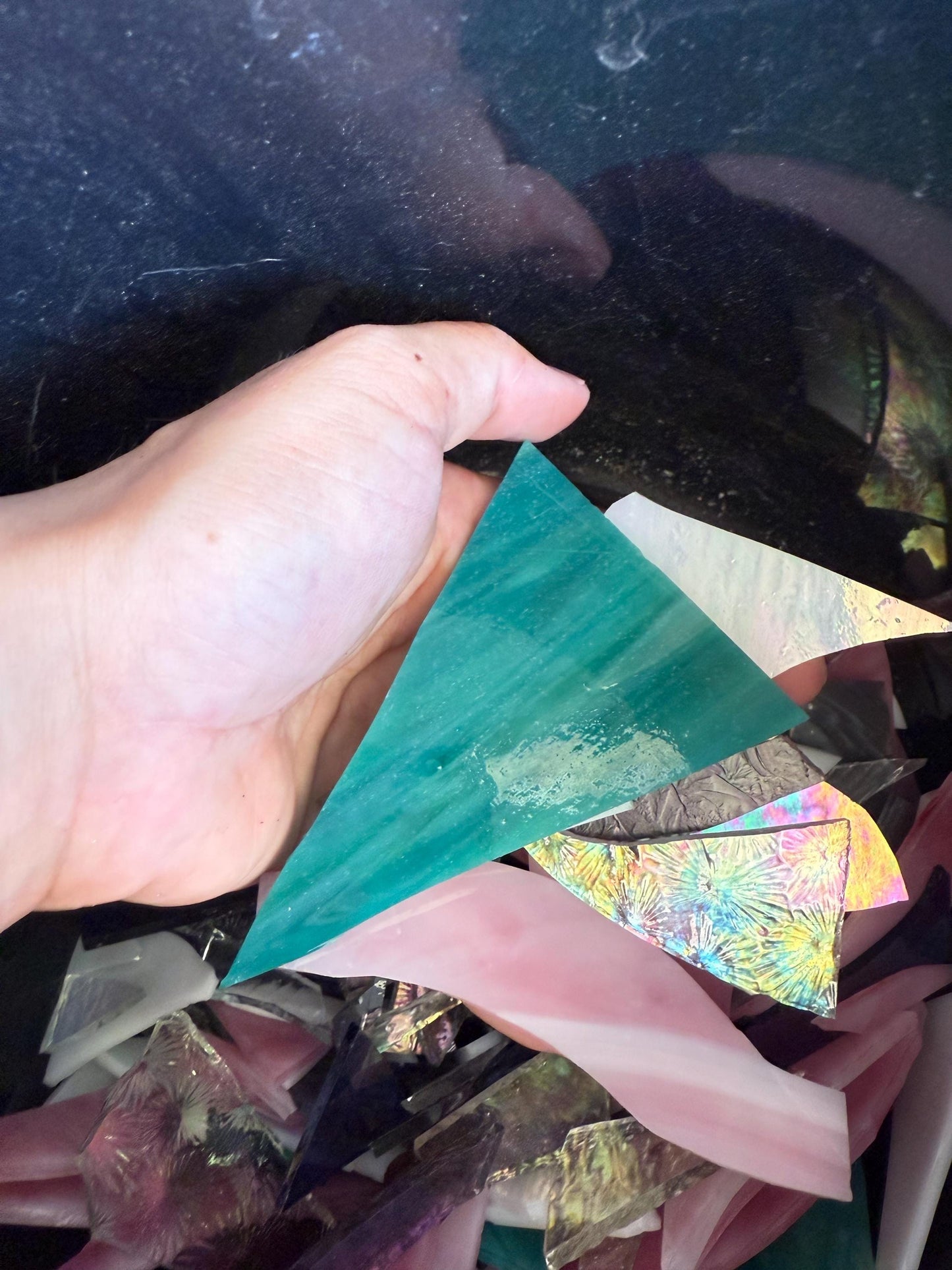 Scrap Stained Glass Pieces / Mosaic Tiles - 1LB