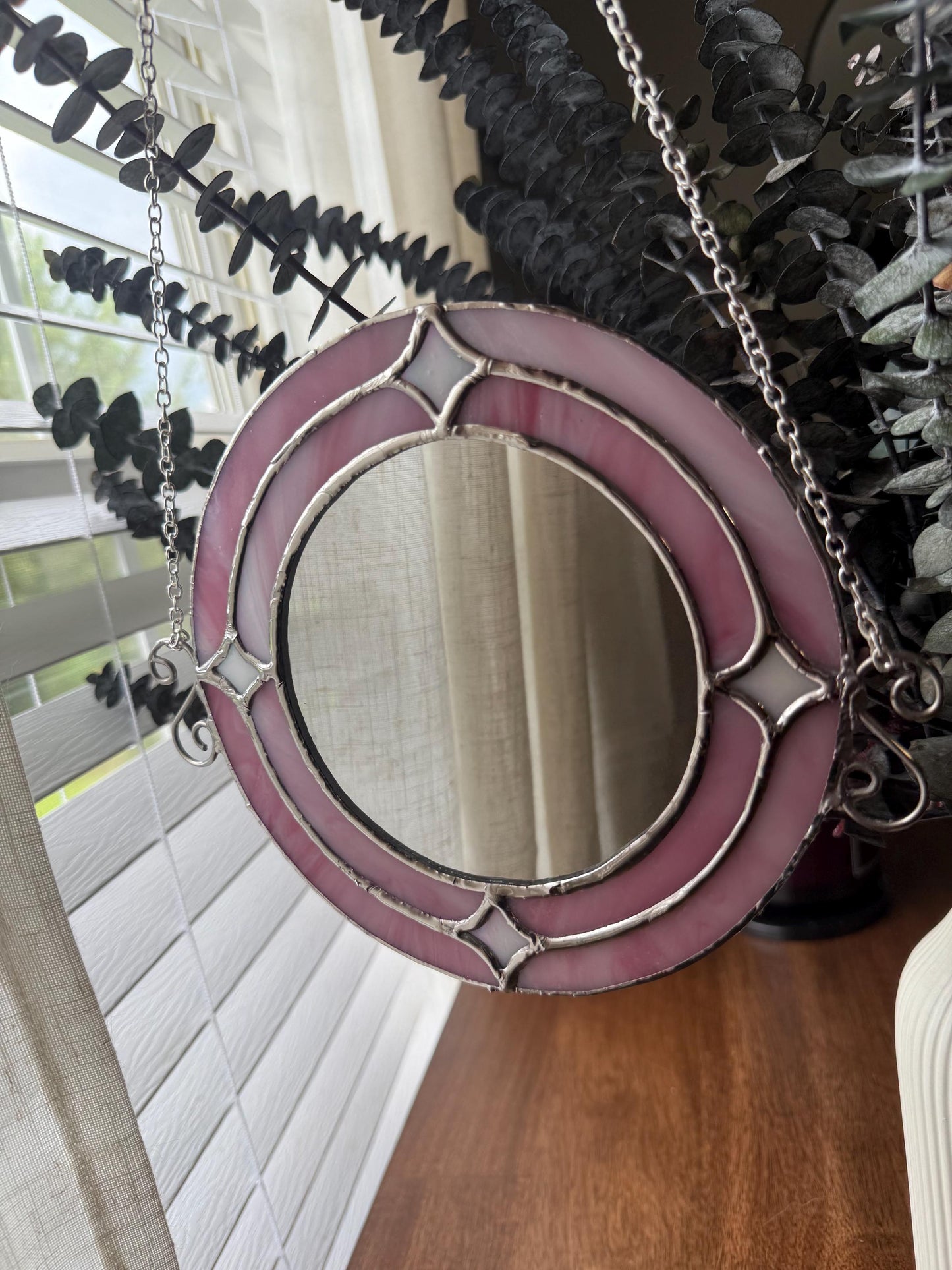 Starbursts Stained Glass Mirror | Girly Pop Mirror | Retro Girl Mirror