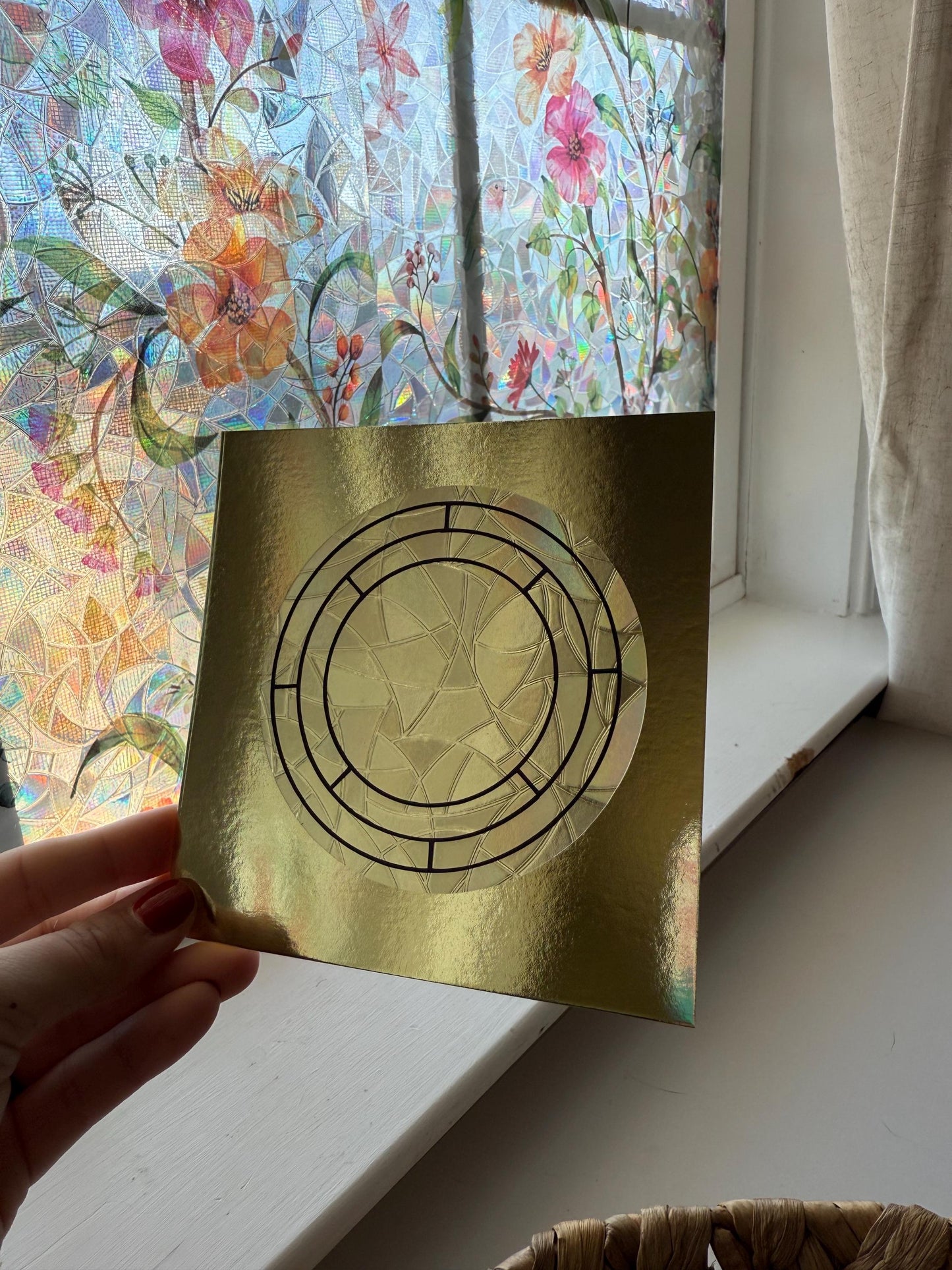 Retro Circle Suncatcher | Disco Window Sticker | Suncatcher Window Cling | Rainbow Window Decal