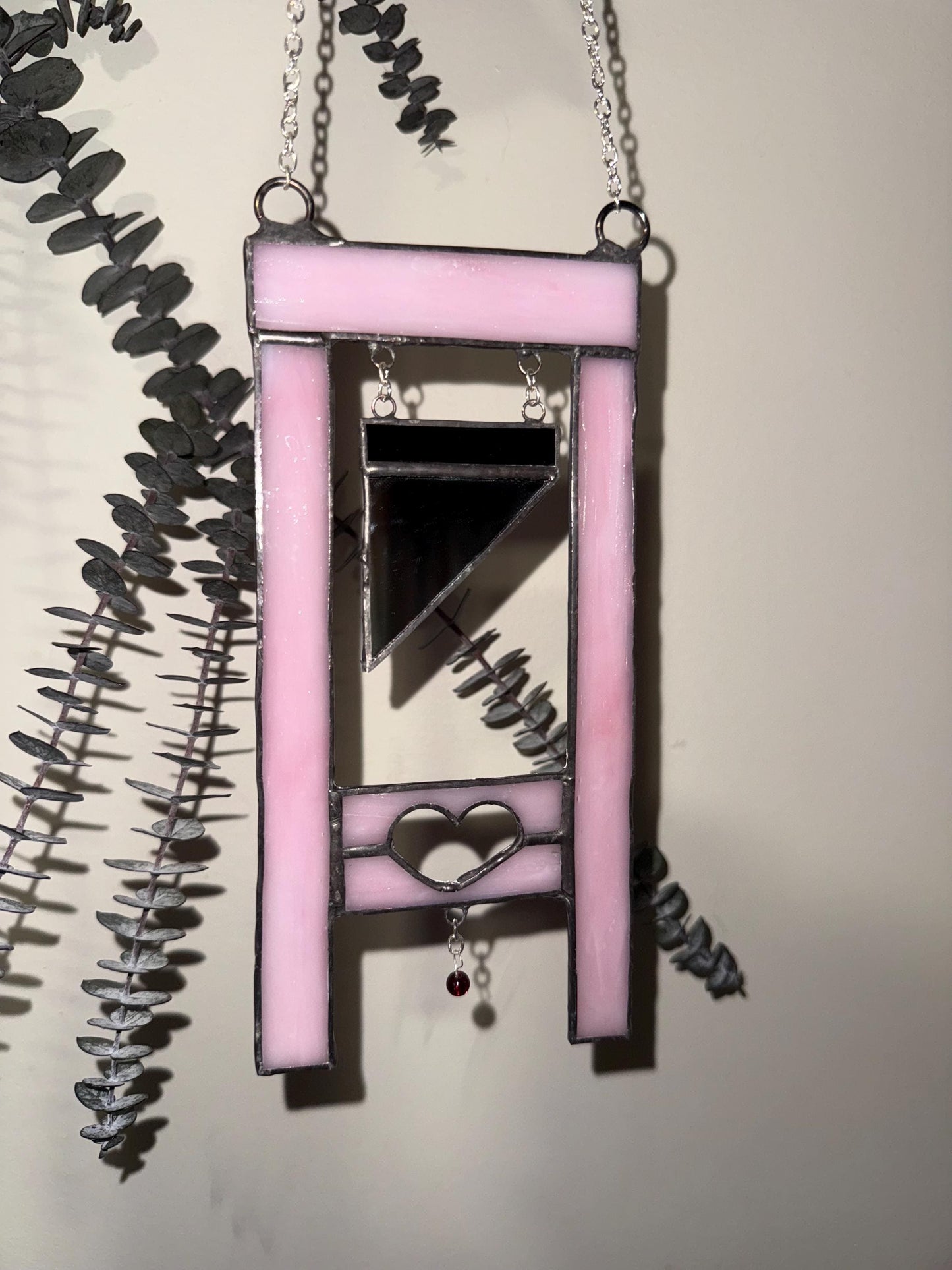 Heart Guillotine Stained Glass Suncatcher Heart/Stained Glass Mirror/Girly Pop Mirror/Guillotine Mirror