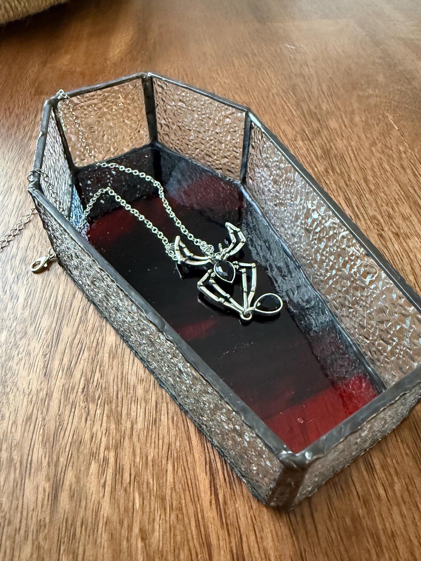 Halloween Coffin Stained Glass Jewelry Holder