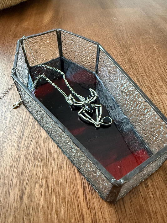 Halloween Coffin Stained Glass Jewelry Holder