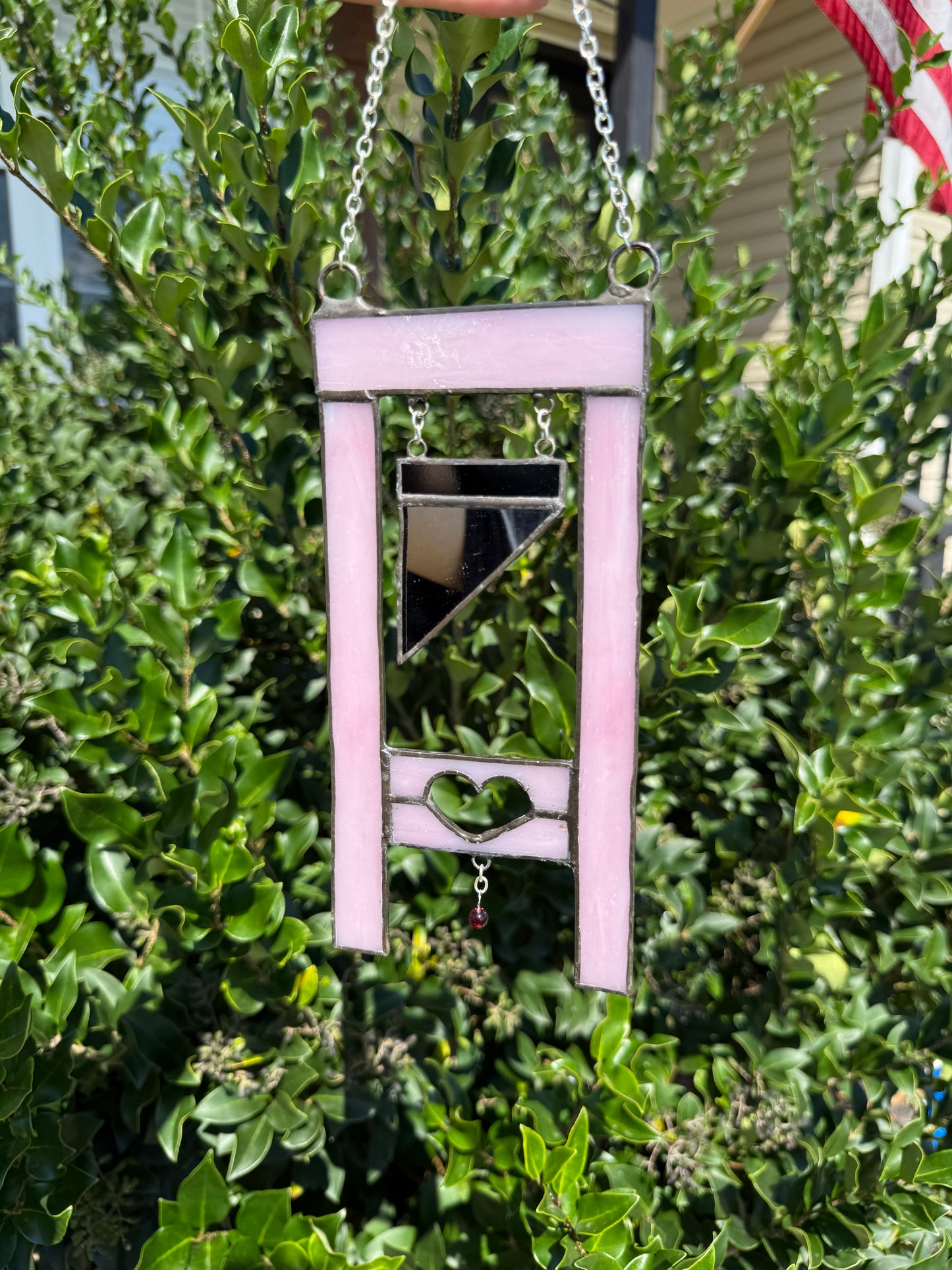 Heart Guillotine Stained Glass Suncatcher Heart | Stained Glass Mirror | Girly Pop Mirror | Guillotine Mirror