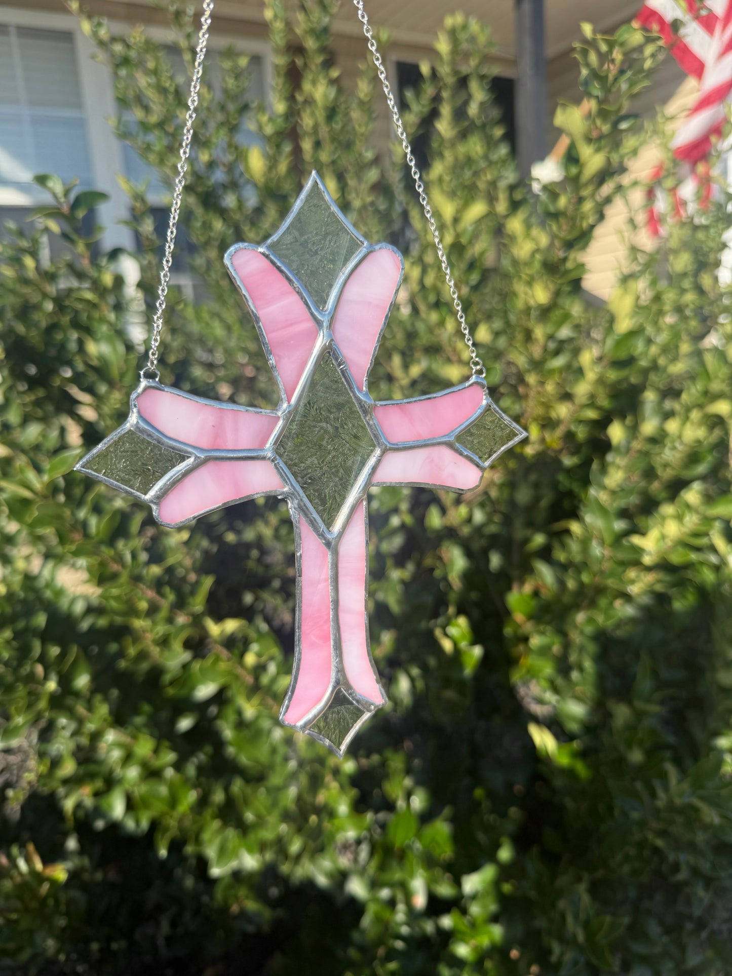Cross Stained Glass Suncatcher | Religious Glass Cross