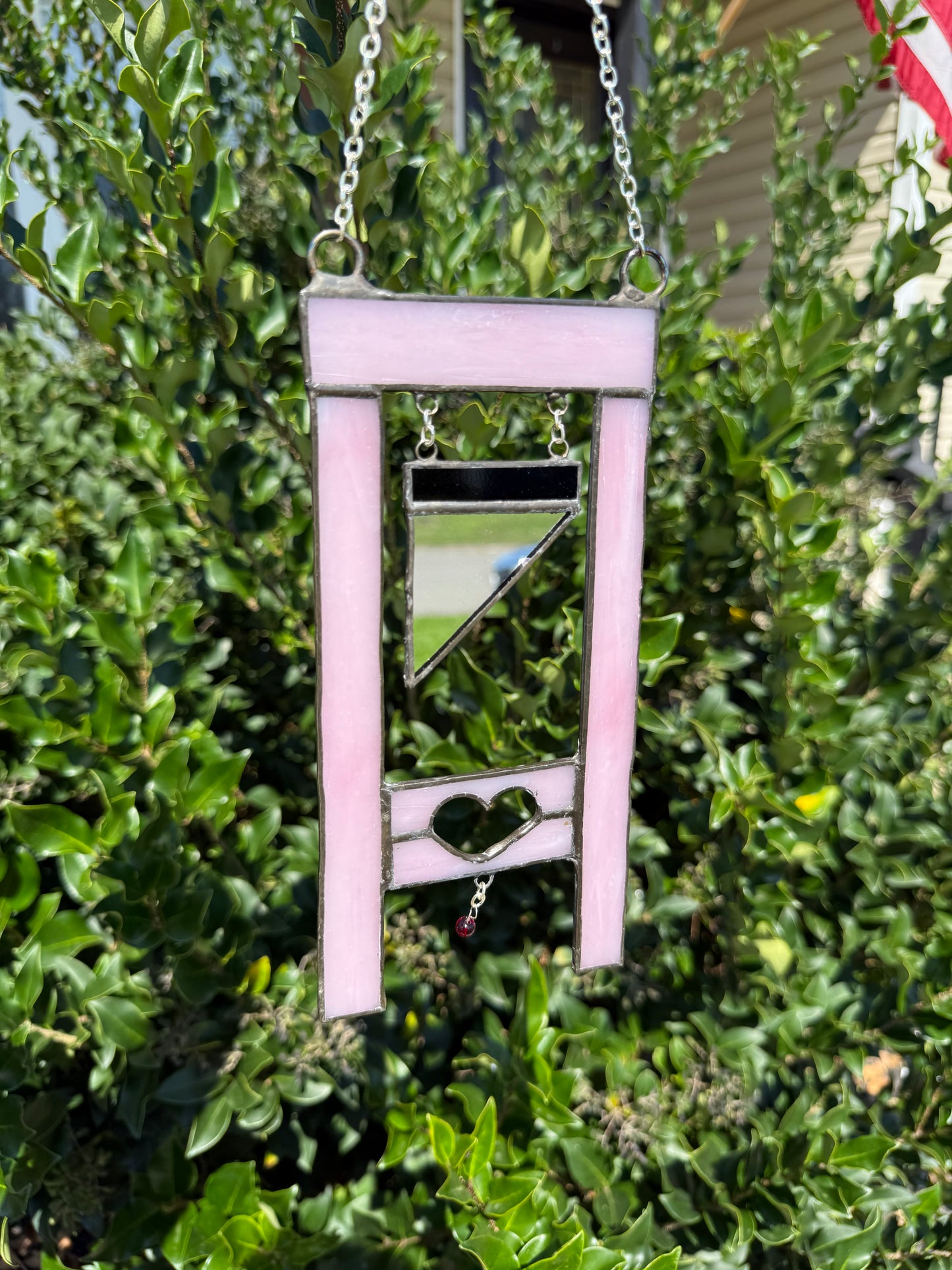 Heart Guillotine Stained Glass Suncatcher Heart | Stained Glass Mirror | Girly Pop Mirror | Guillotine Mirror