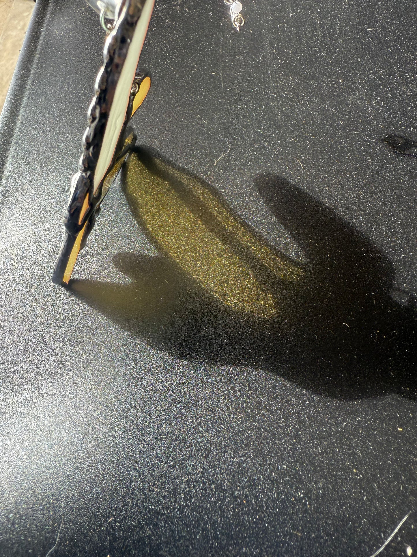 Peeled Banana Stained Glass Suncatcher | Banana Car Accessory Suncatcher