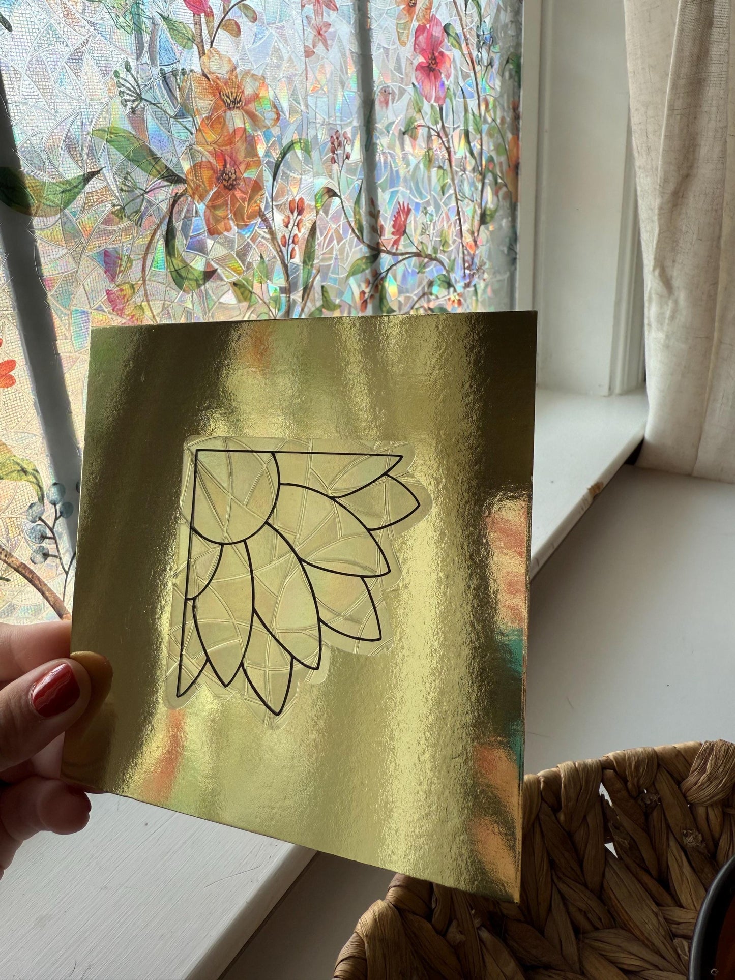 Daisy Corner Suncatcher | Daisy Window Sticker | Suncatcher Window Cling | Rainbow Window Decal