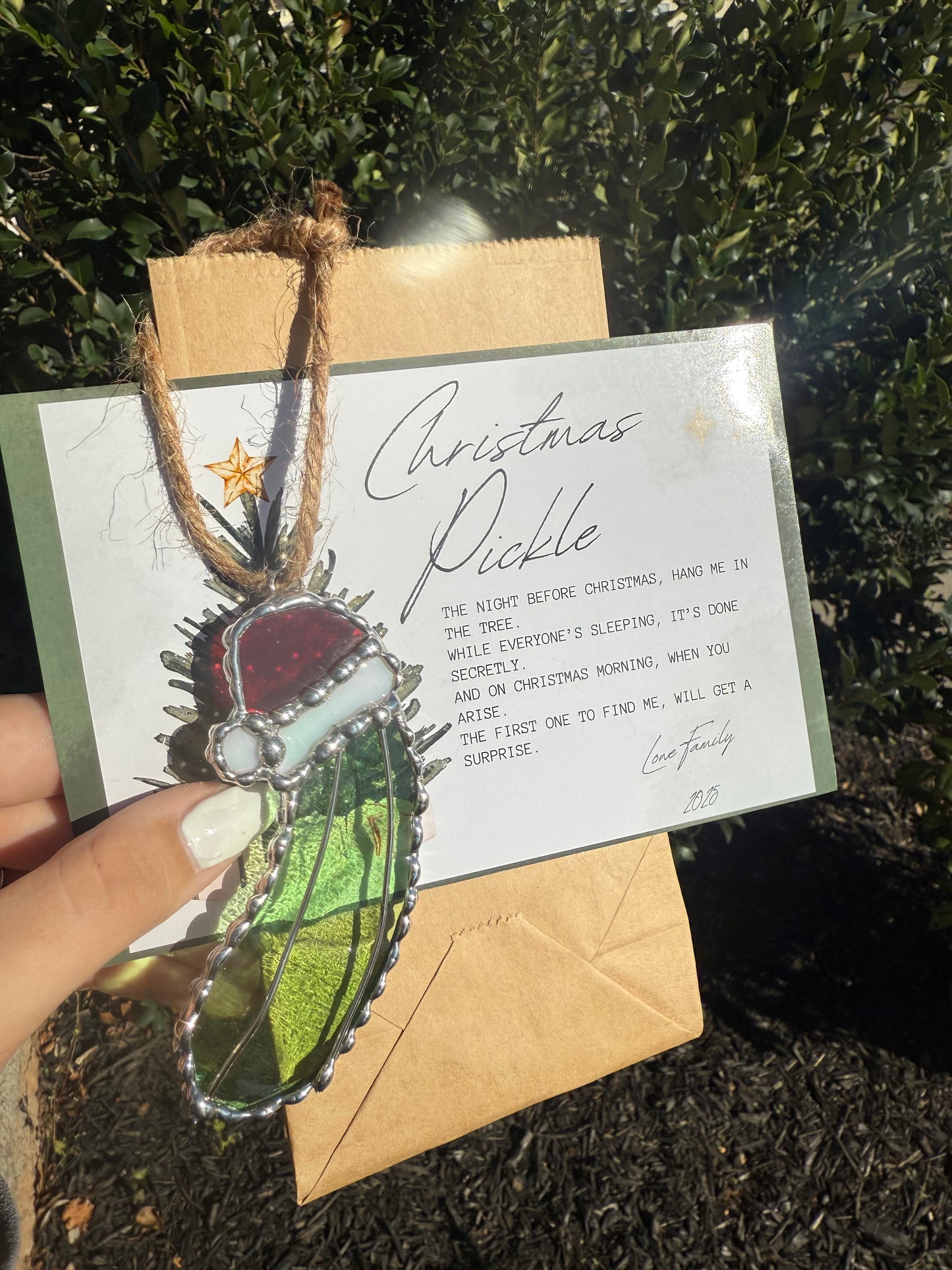 Christmas Pickle Ornament - Stained Glass Pattern