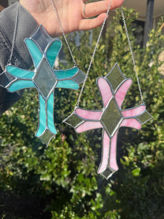 Cross Stained Glass Pattern - Point Ends