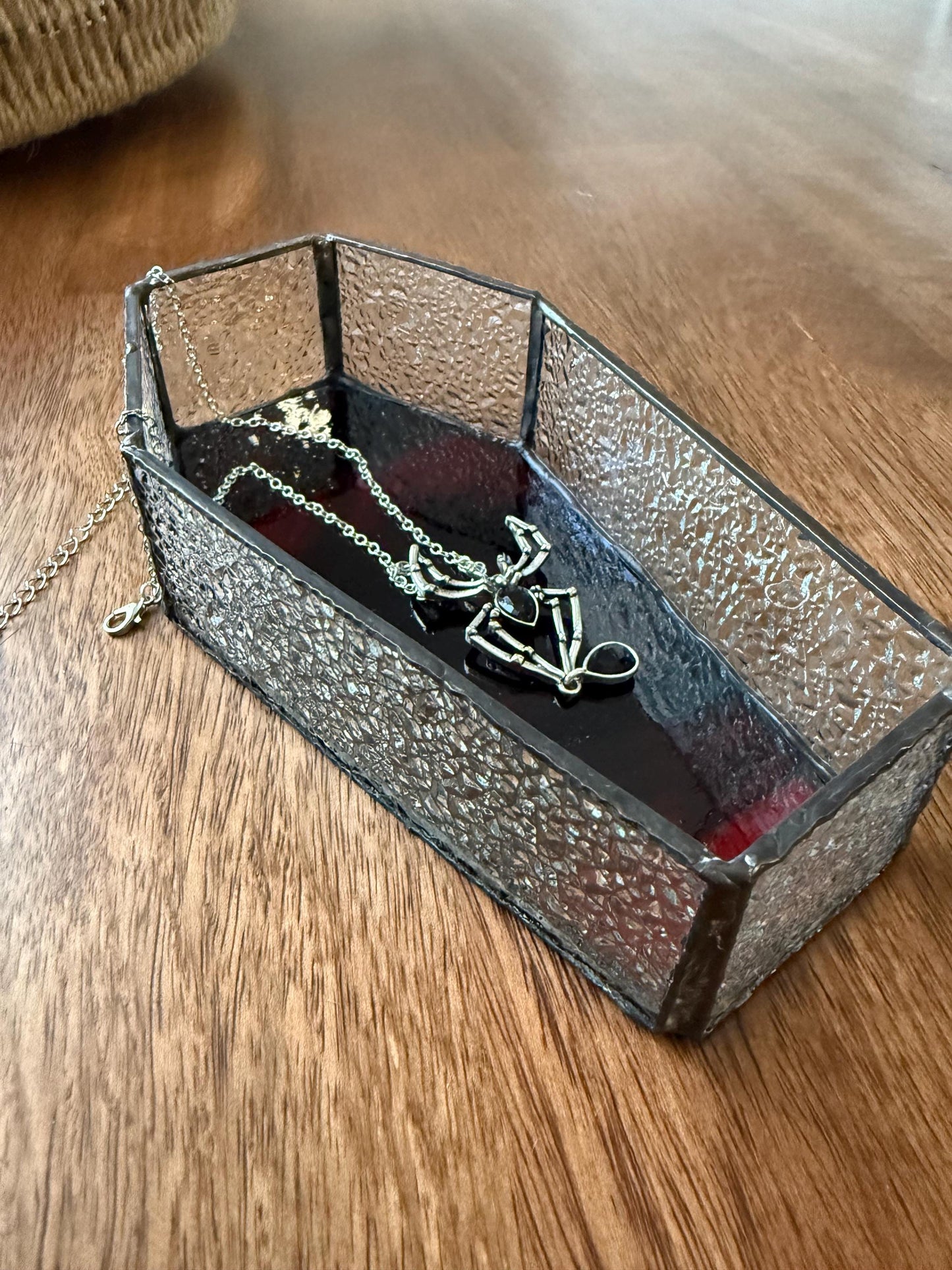 Halloween Coffin Stained Glass Jewelry Holder