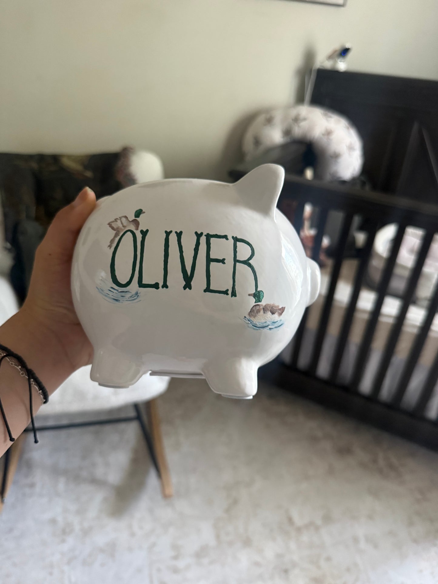 Baby’s First Piggy Bank - Mallard Duck | Southern Nursery Duck Decor