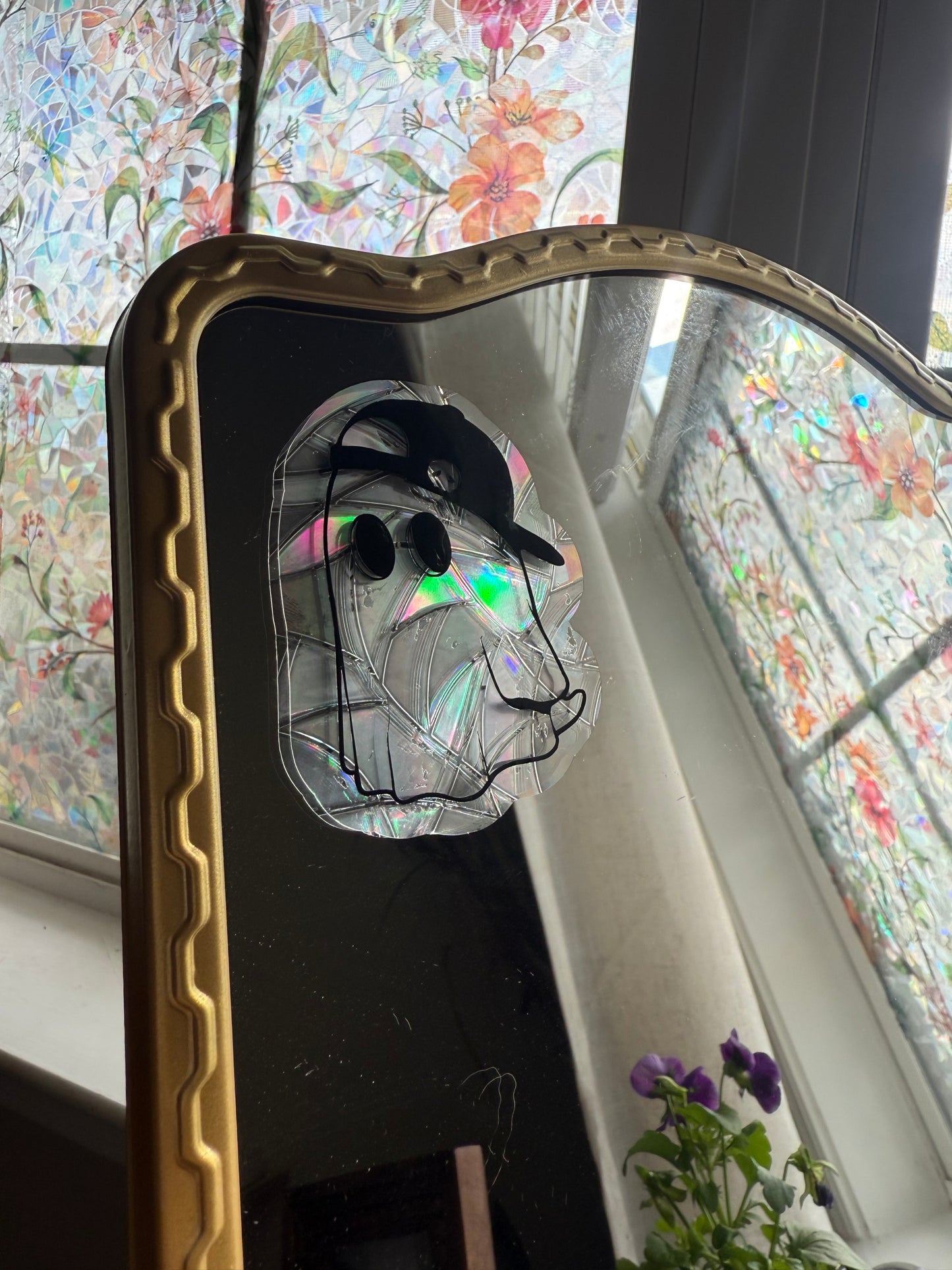 Hippy Ghost Suncatcher Window Cling