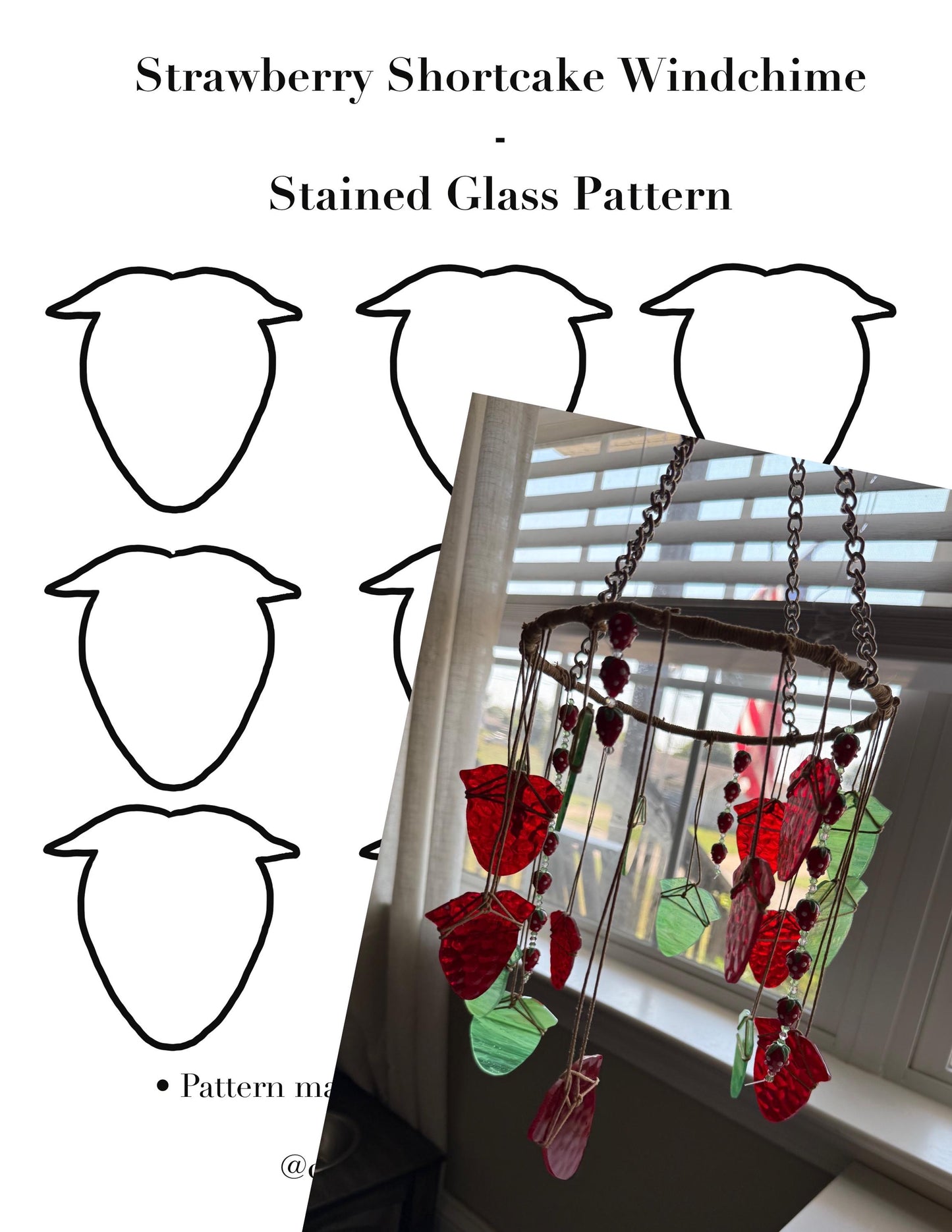 Strawberry Shortcake Windchime Stained Glass Pattern