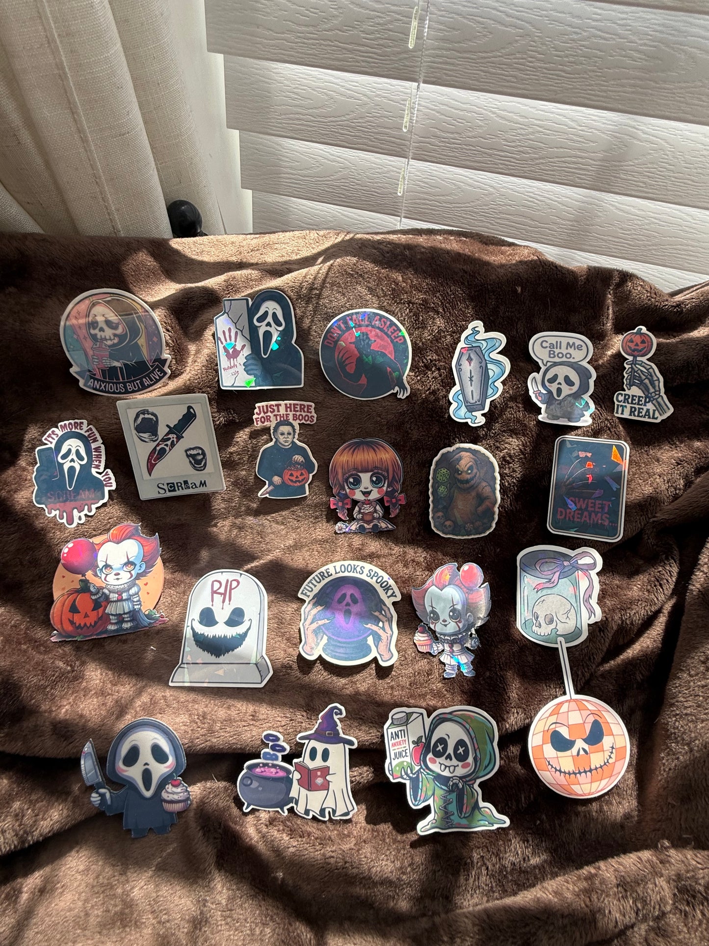 Halloween Holo Laminate Sticker Pack | Funny Horror Vinyl Stickers