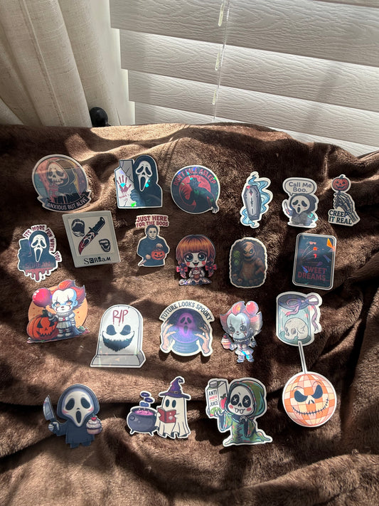 Halloween Holo Laminate Sticker Pack | Funny Horror Vinyl Stickers