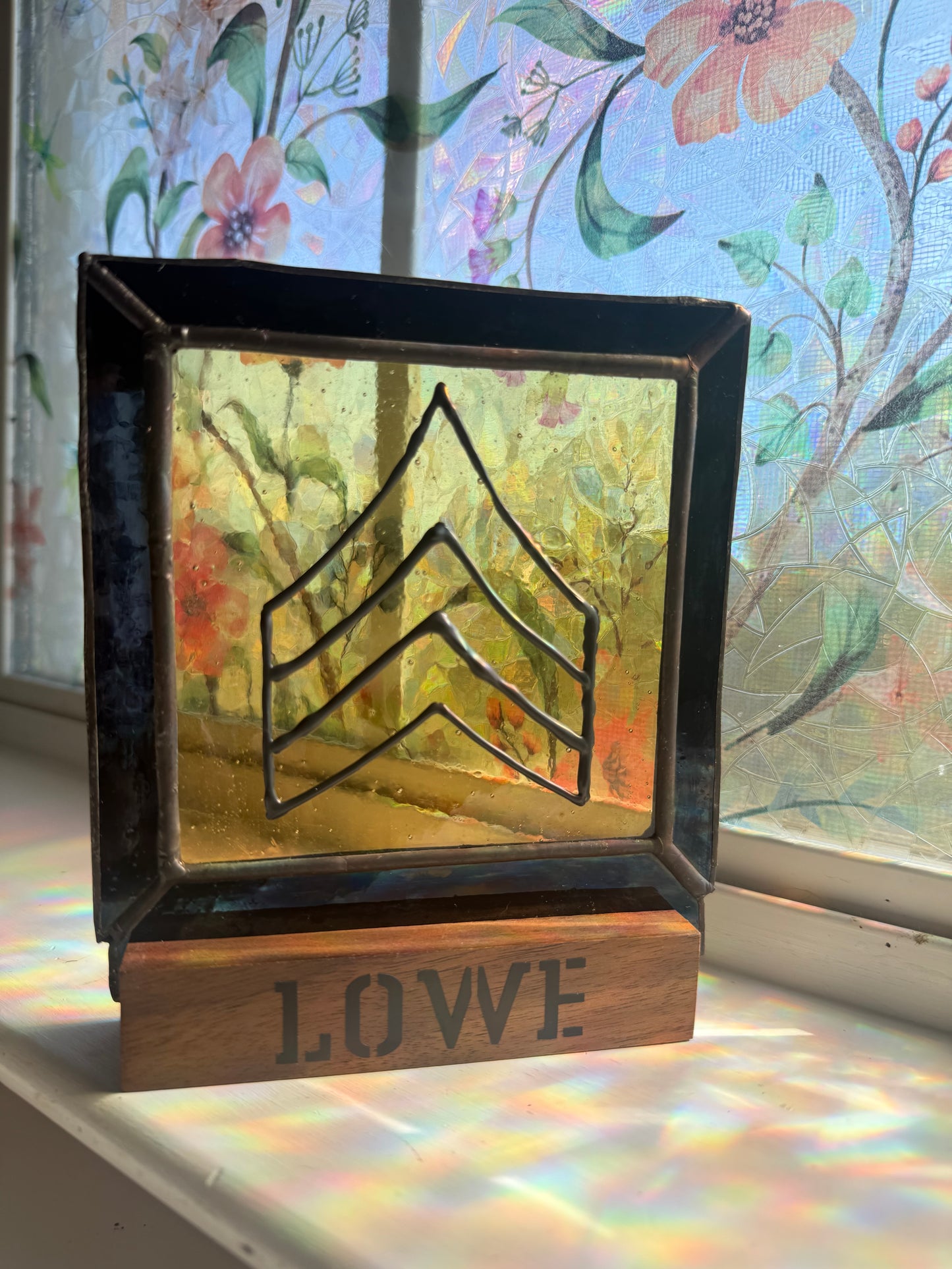 Custom Army Rank Stained Glass Plaque