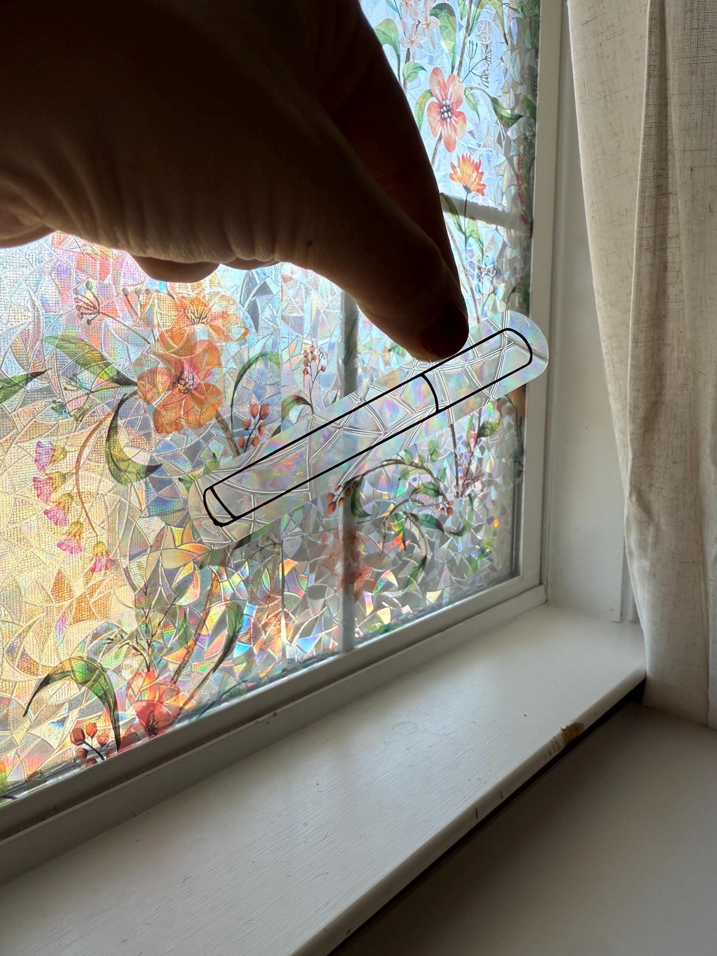Cigarrette Suncatcher | Gothic Window Sticker | Suncatcher Window Cling | Rainbow Window Decal