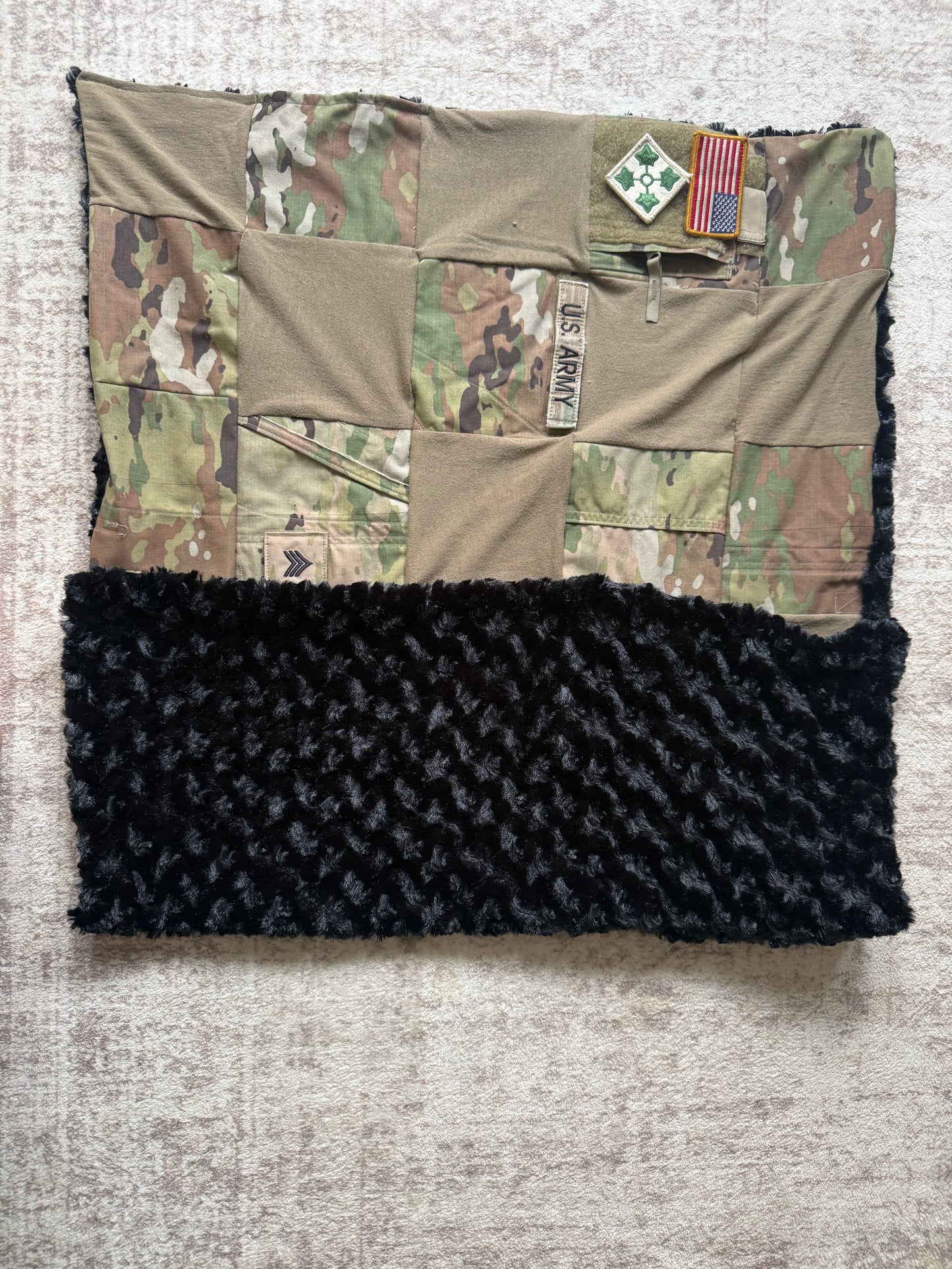 U.S. Army Baby Blanket Keepsake | Personal Army Uniform Keepsake Blanket | Tummy Time Nursery Blanket