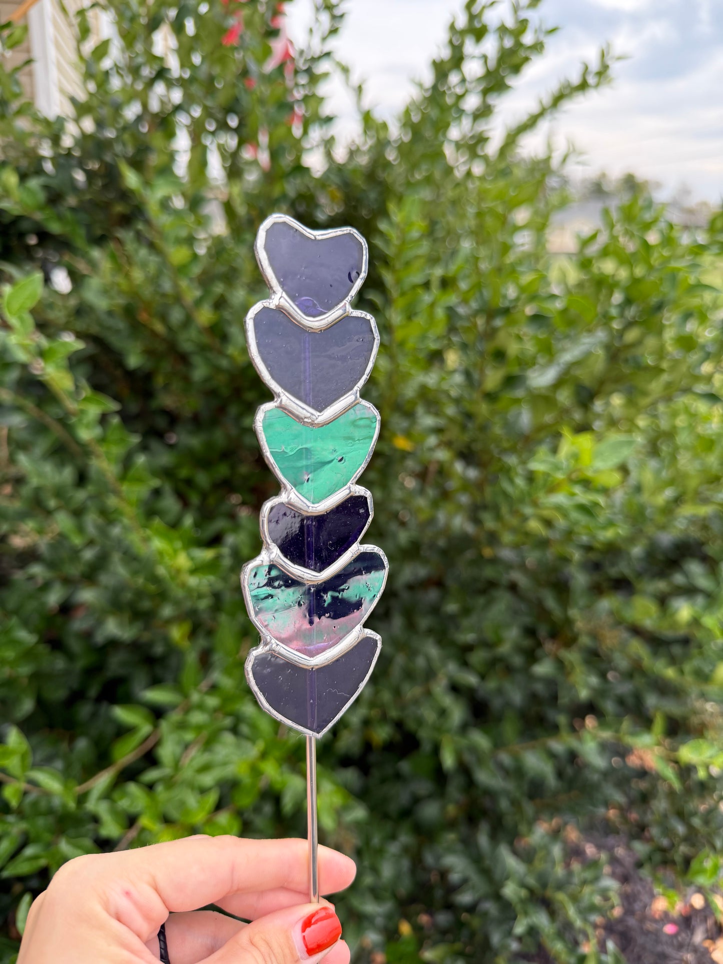 Lavender Sprig Stained Glass Suncatcher - Plant Stake | Dainty Decor