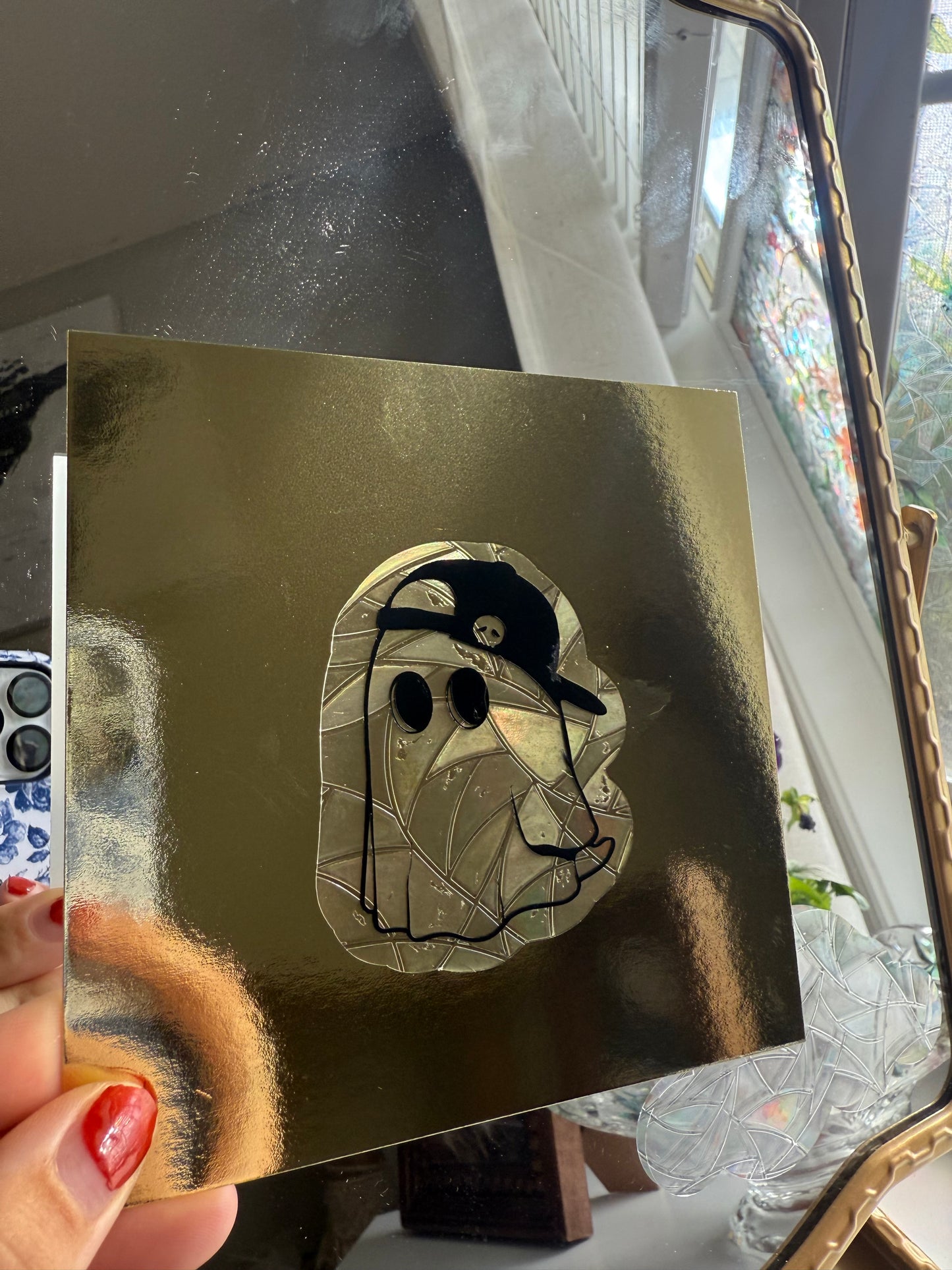 Hippy Ghost Suncatcher Window Cling