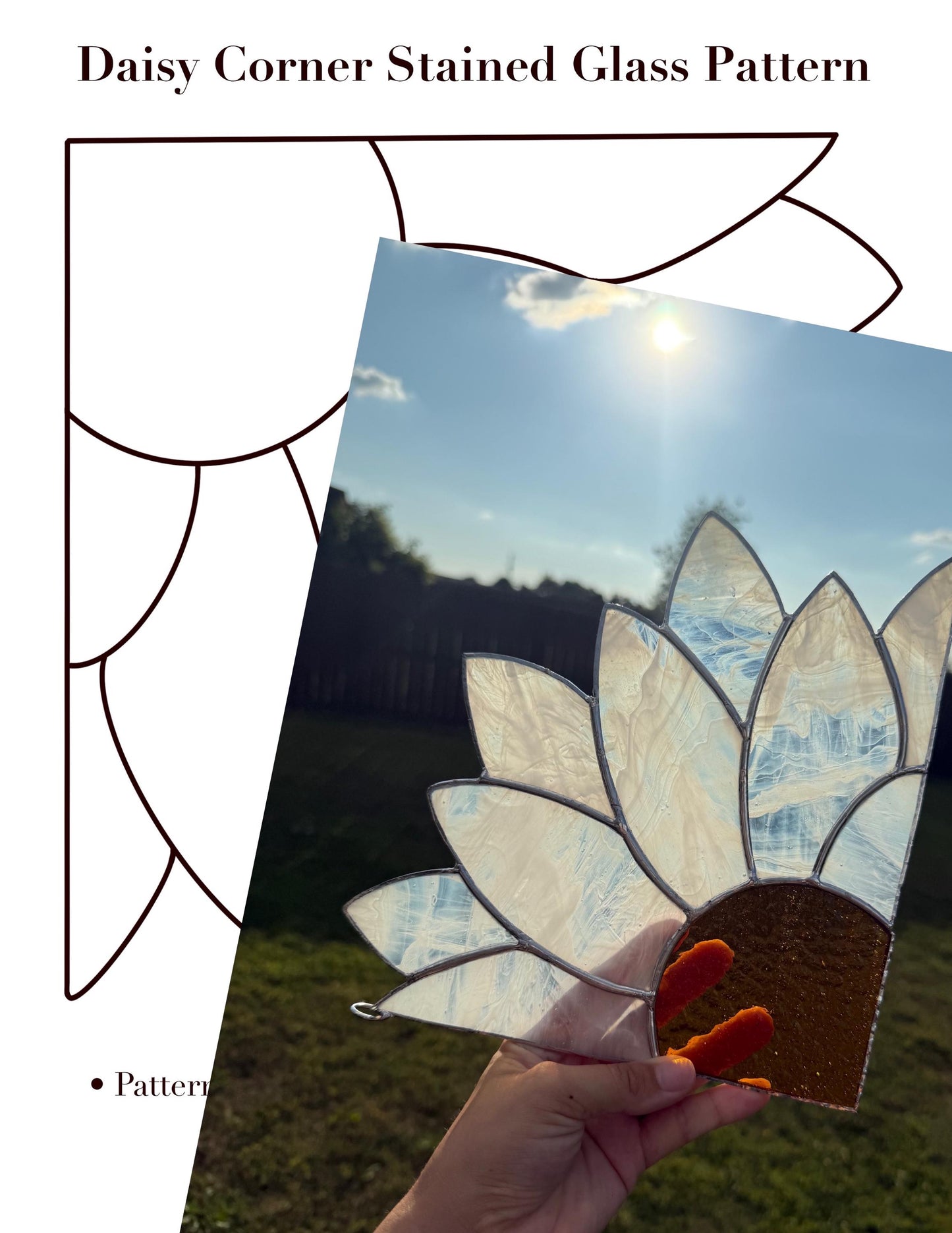 Daisy Corner Stained Glass Pattern