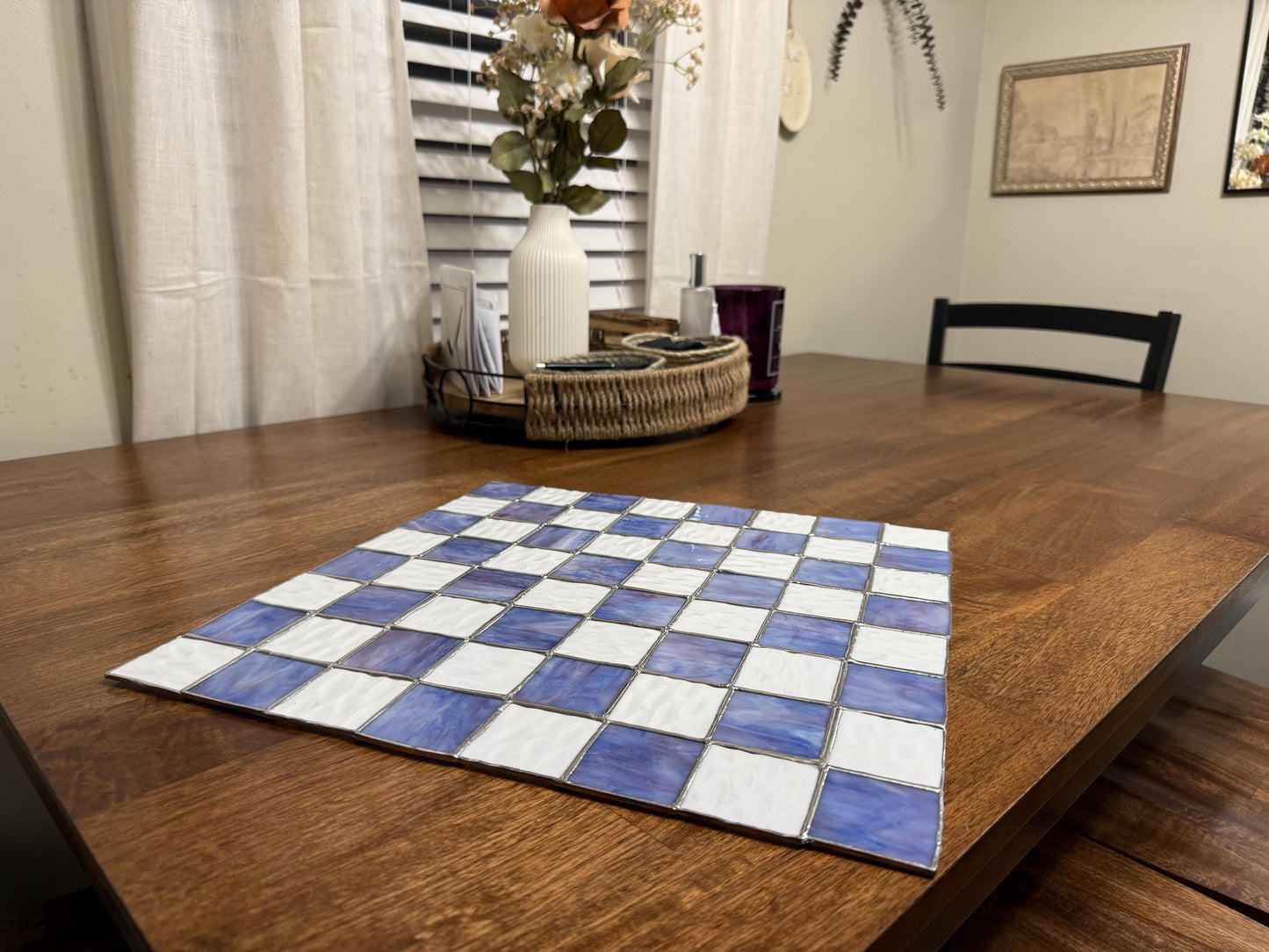 Retro Galaxy Stained Glass Suncatcher Chess Board