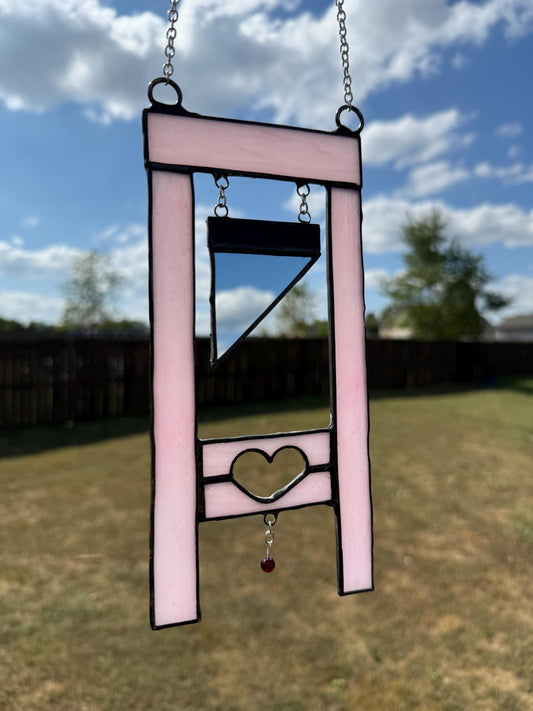 Heart Guillotine Stained Glass Suncatcher Heart/Stained Glass Mirror/Girly Pop Mirror/Guillotine Mirror