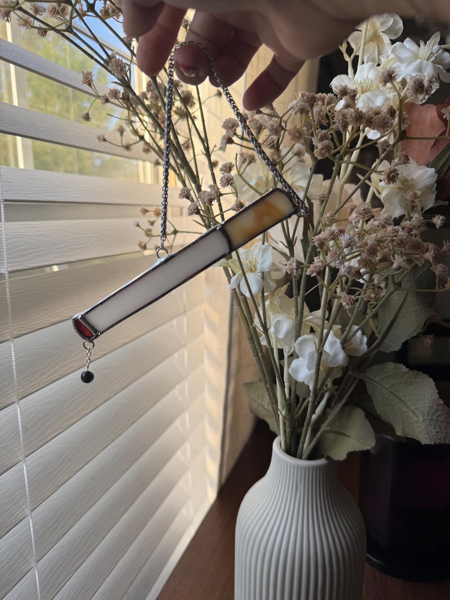 Cigarettes and Dreams Stained Glass Suncatcher | Goth Babe Decor