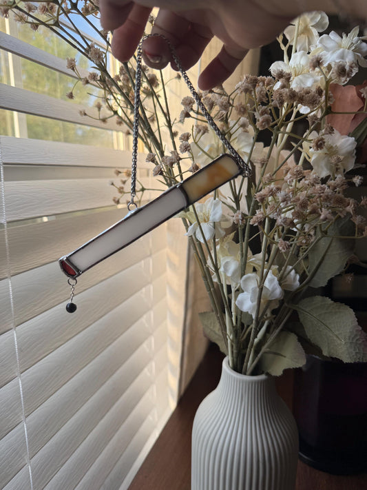 Cigarettes and Dreams Stained Glass Suncatcher | Goth Babe Decor