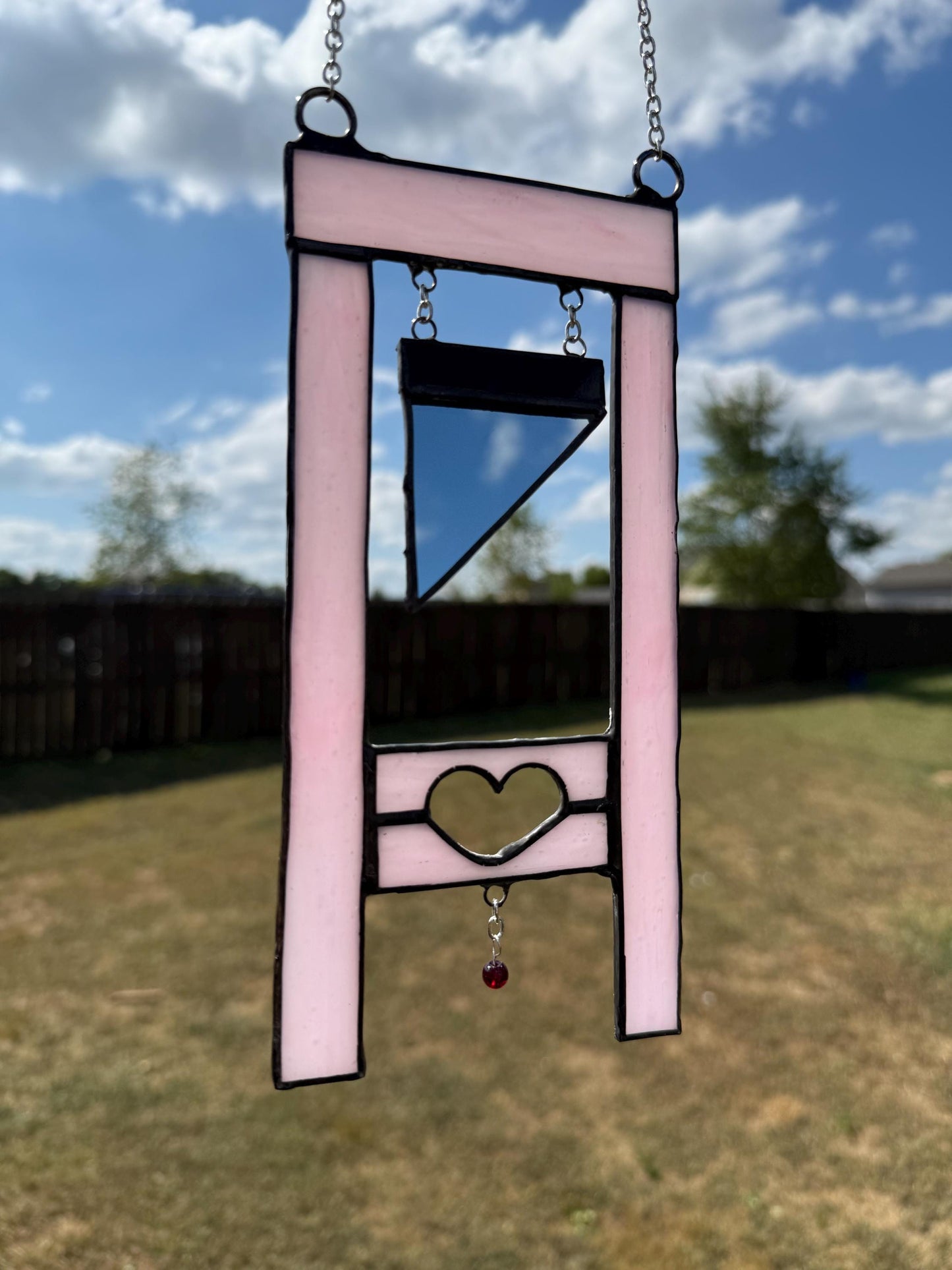 Heart Guillotine Stained Glass Suncatcher Heart/Stained Glass Mirror/Girly Pop Mirror/Guillotine Mirror