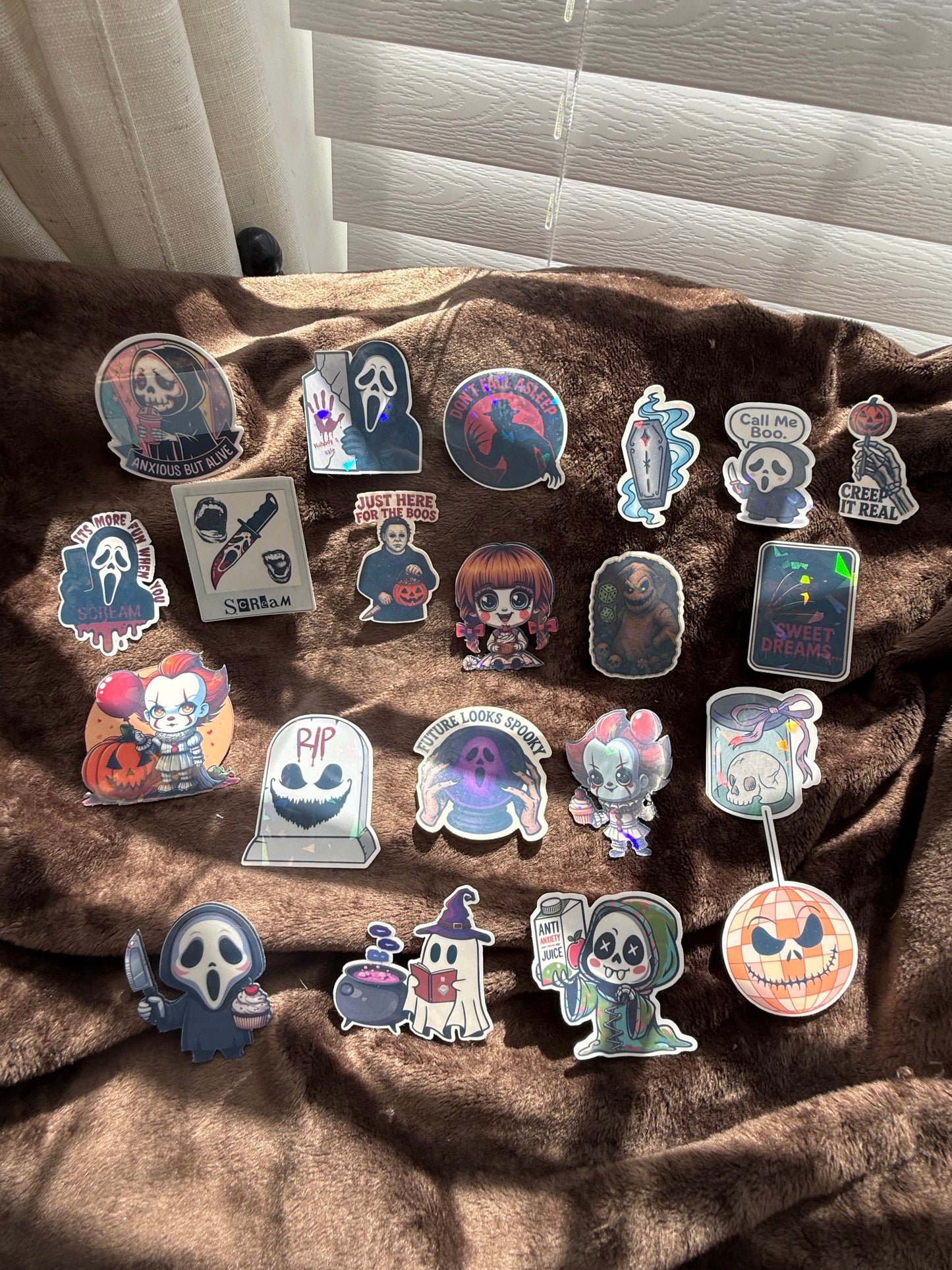 Halloween Holo Laminate Sticker Pack | Funny Horror Vinyl Stickers