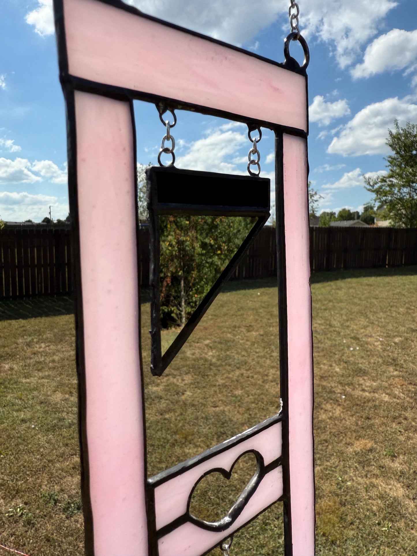 Heart Guillotine Stained Glass Suncatcher Heart/Stained Glass Mirror/Girly Pop Mirror/Guillotine Mirror